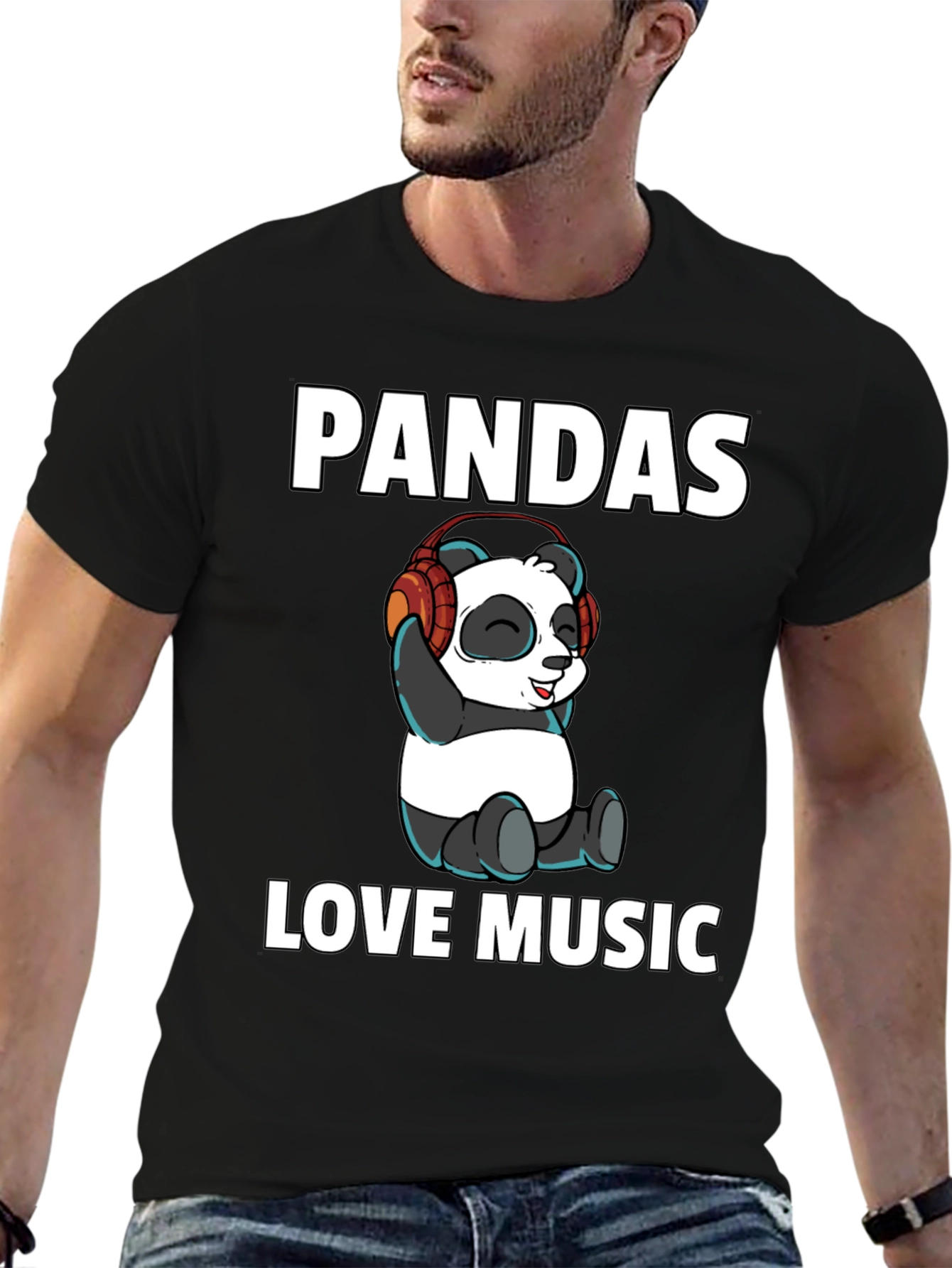 Pandas Love Music Graphic Tee