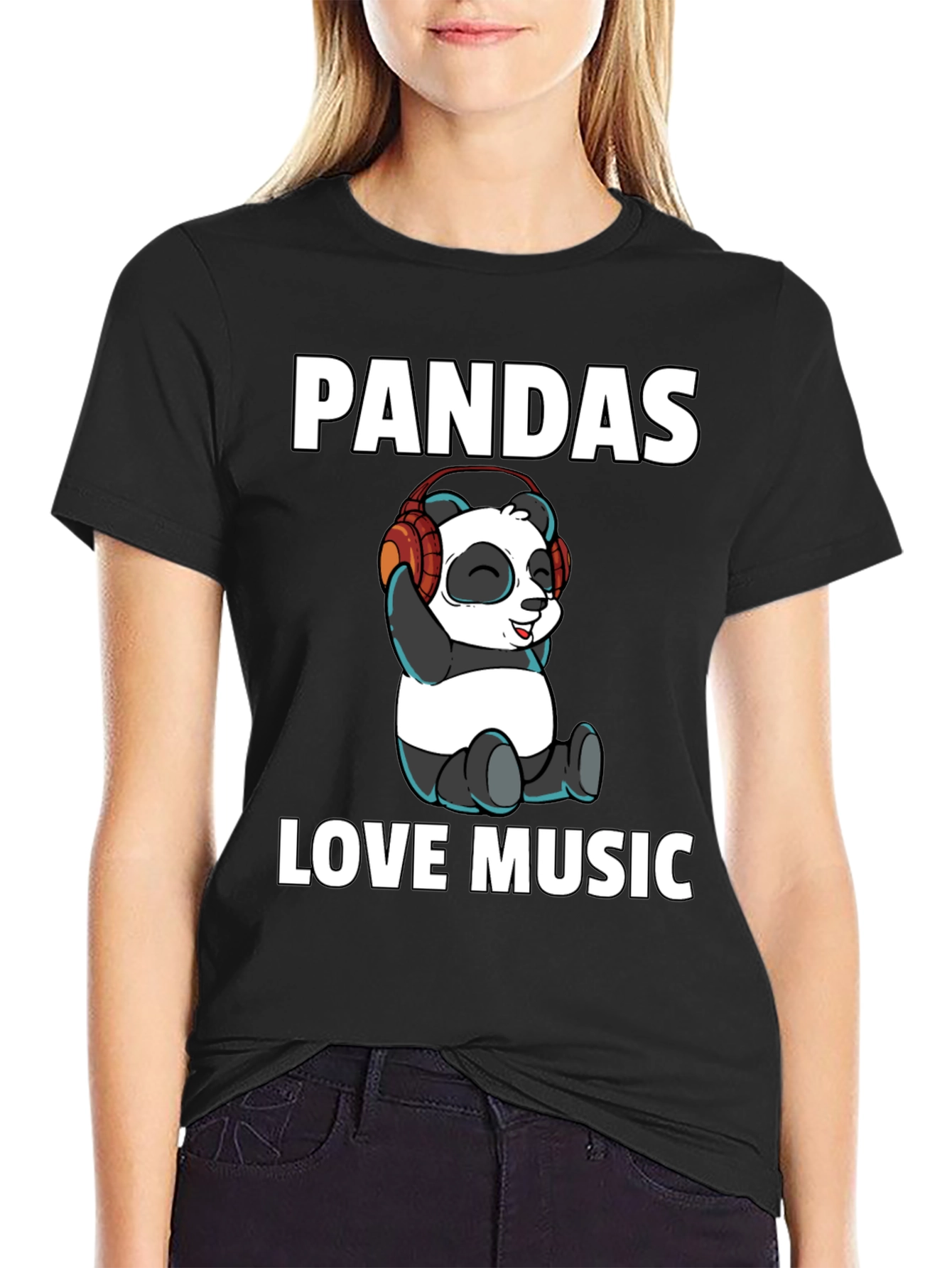 Pandas Love Music Graphic Tee