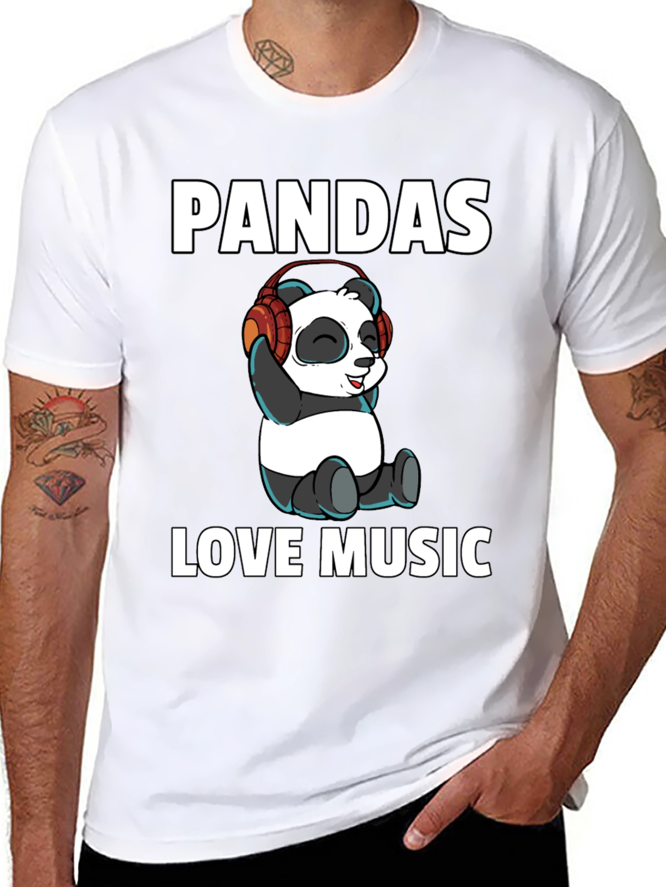 Pandas Love Music Graphic Tee