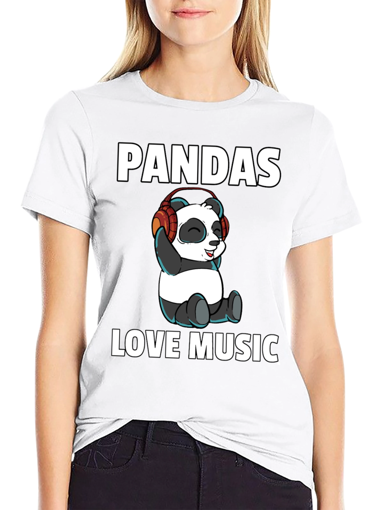 Pandas Love Music Graphic Tee