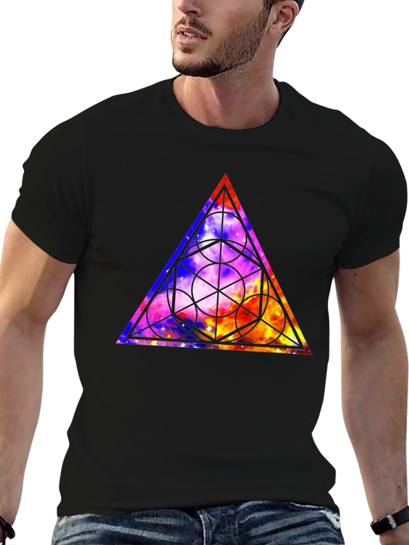 Mystic Triangle Graphic Tee - Mens Black T-Shirt