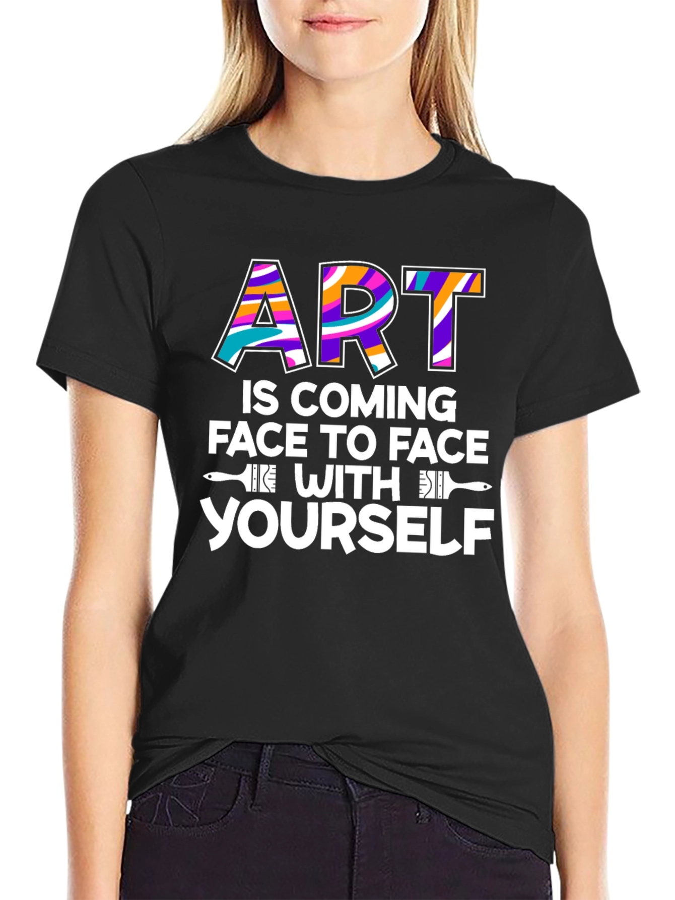 Art is Coming Face to Face Graphic T-Shirt