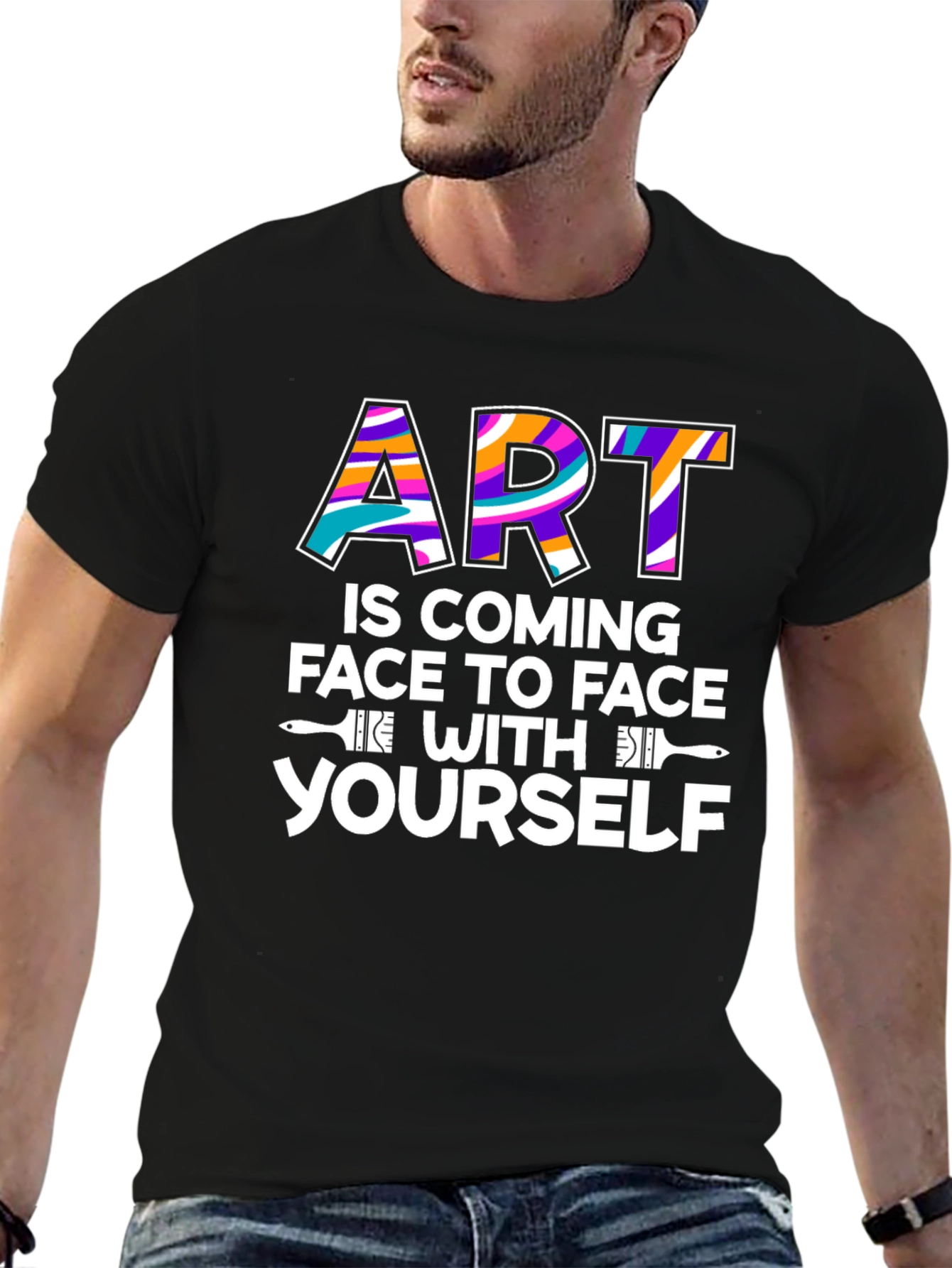 Art is Coming Face to Face Graphic T-Shirt