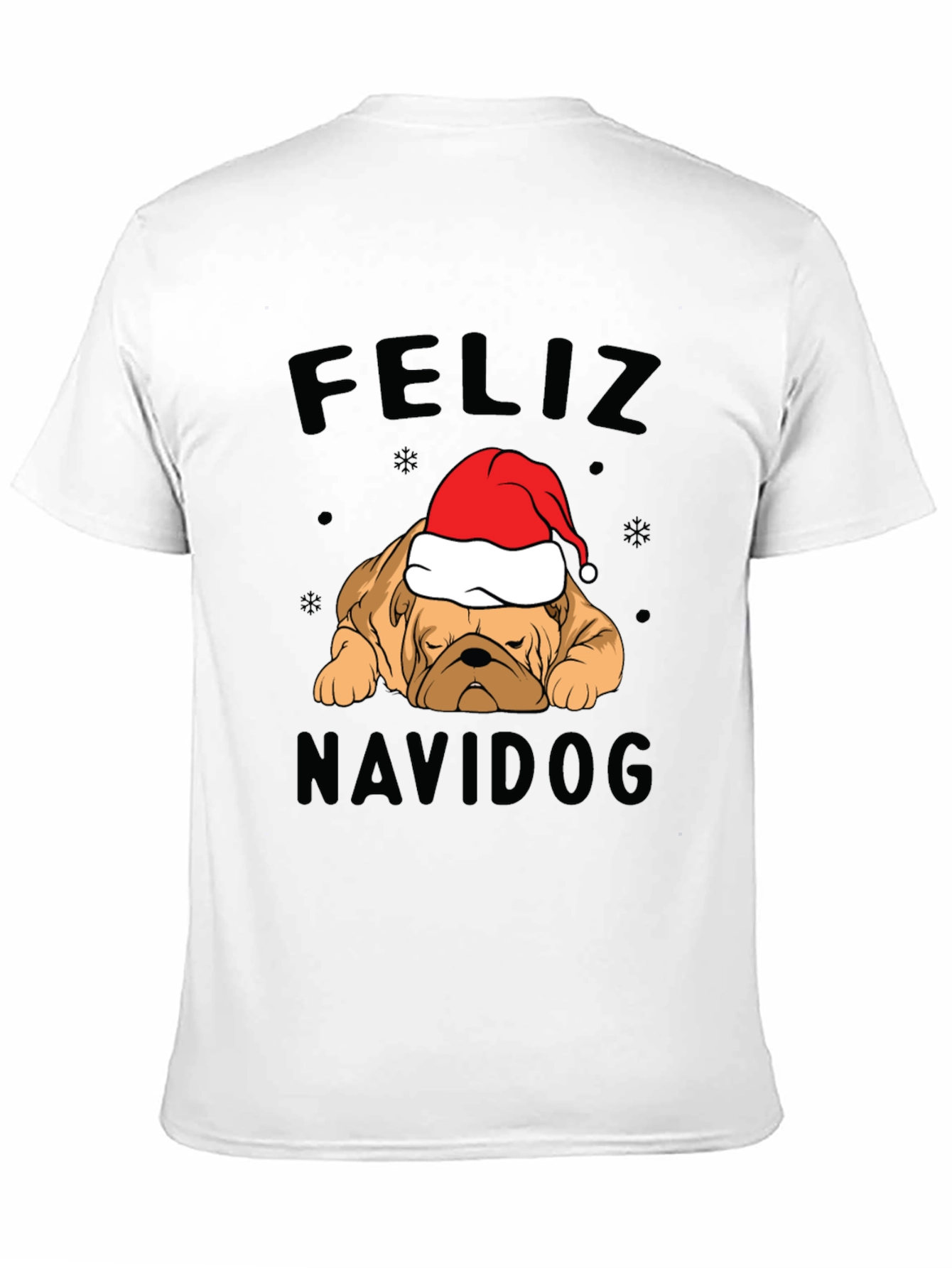 Feliz Navidog Christmas T-Shirt - Bulldog Santa