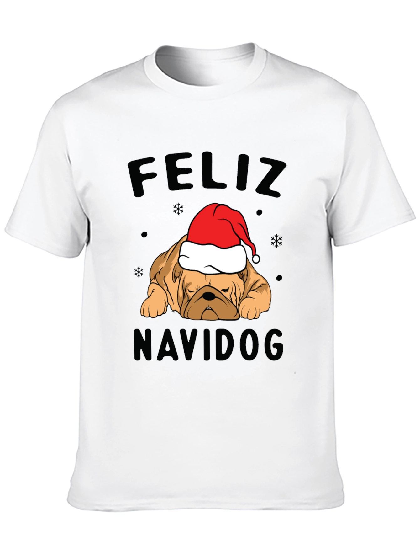 Feliz Navidog Christmas T-Shirt - Bulldog Santa