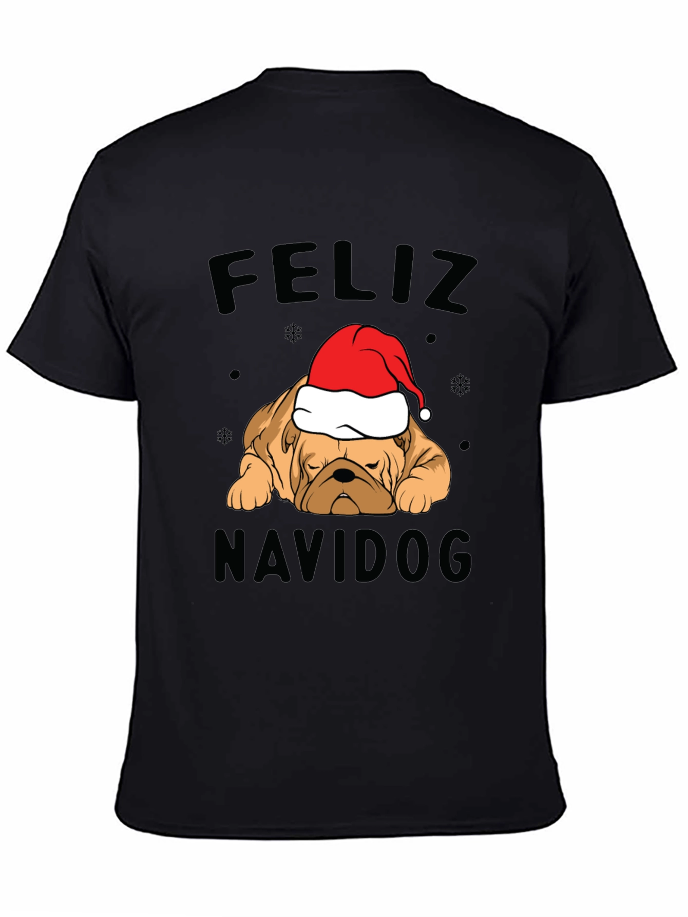 Feliz Navidog Christmas T-Shirt - Bulldog Santa