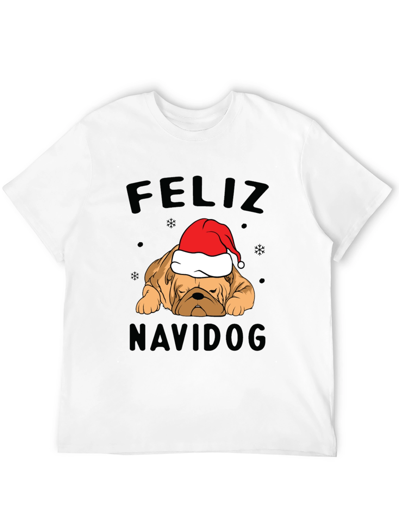 Feliz Navidog Christmas T-Shirt - Bulldog Santa