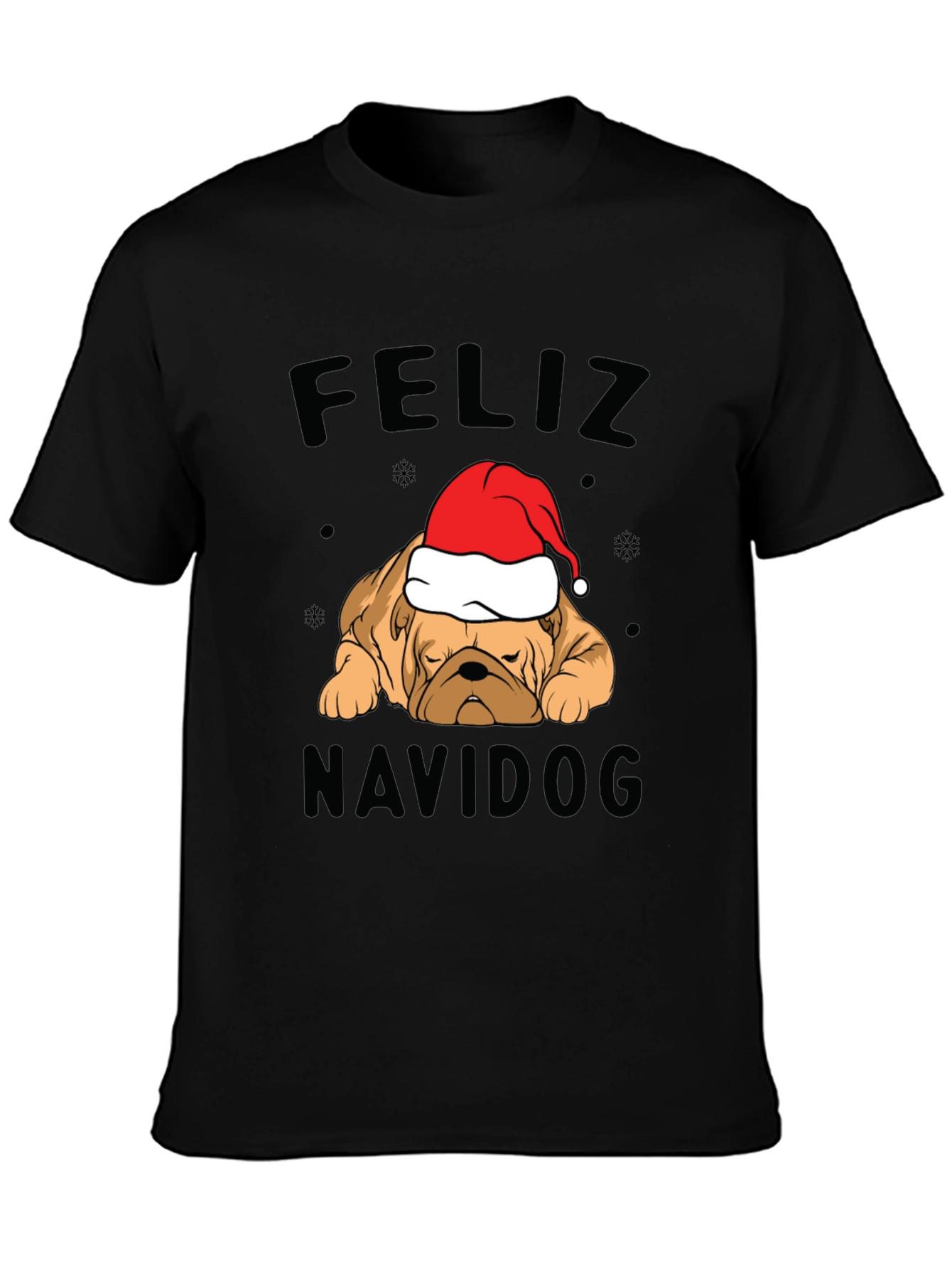 Feliz Navidog Christmas T-Shirt - Bulldog Santa