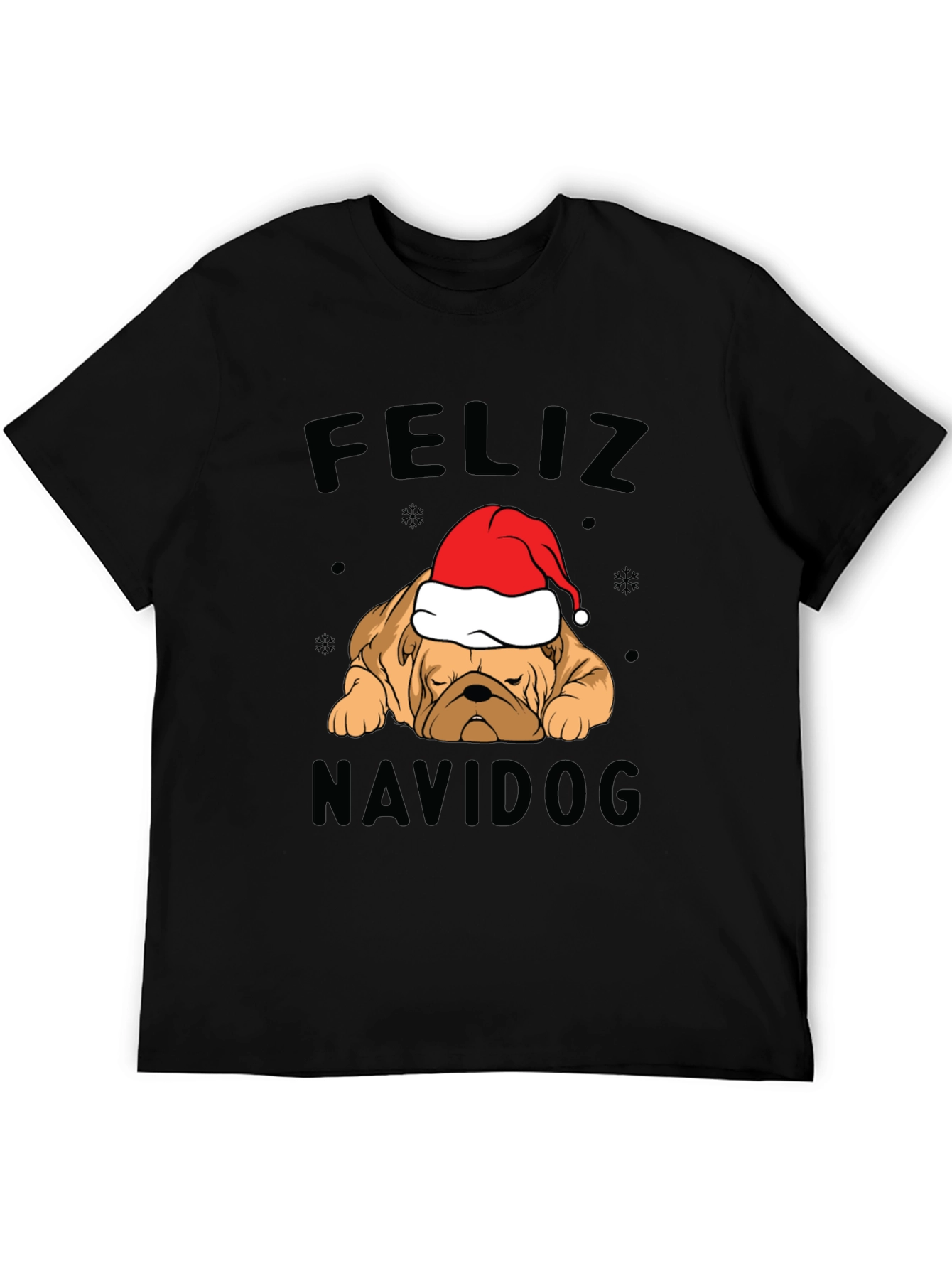 Feliz Navidog Christmas T-Shirt - Bulldog Santa