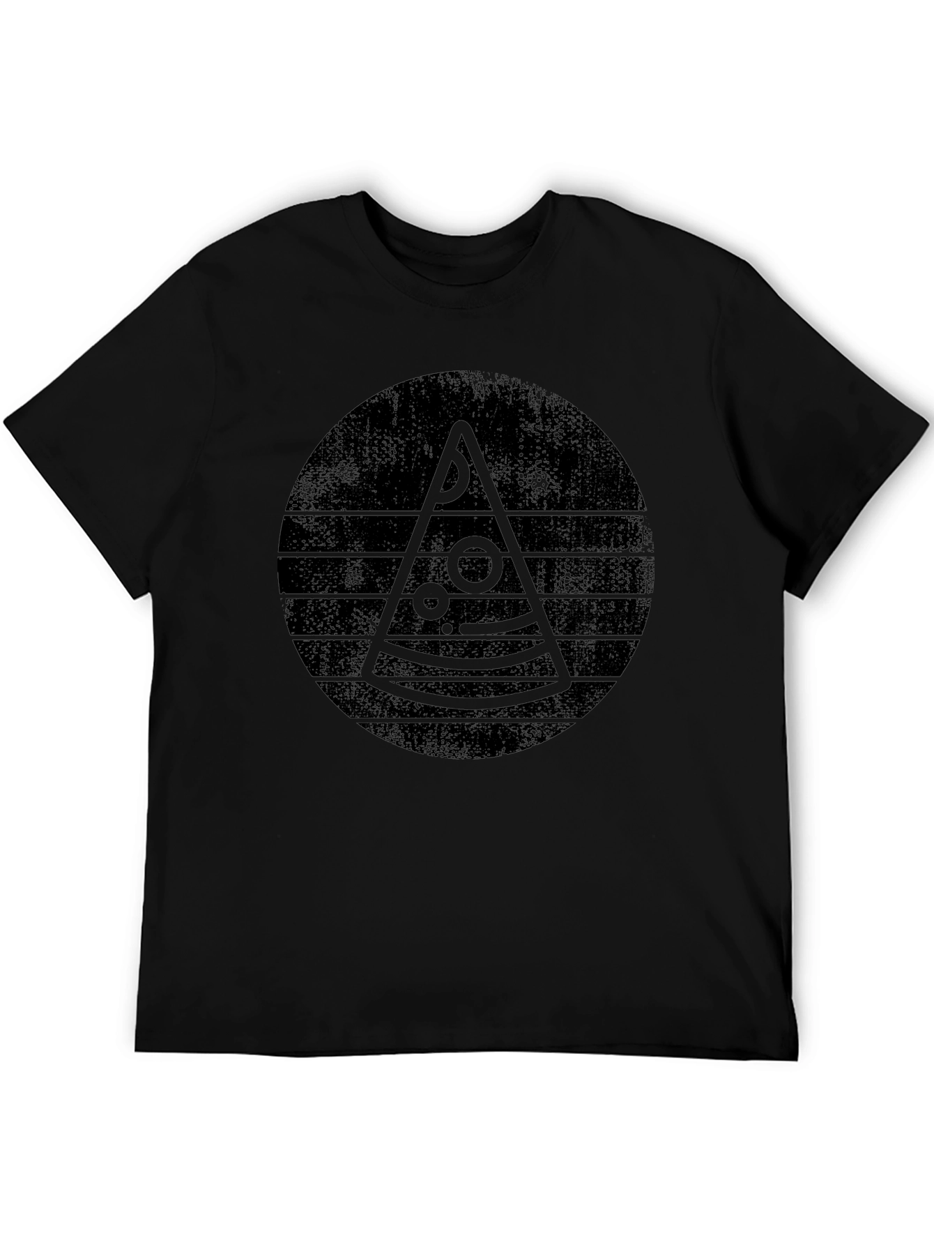 Retro Pizza Graphic Tee - Unisex Black T-Shirt