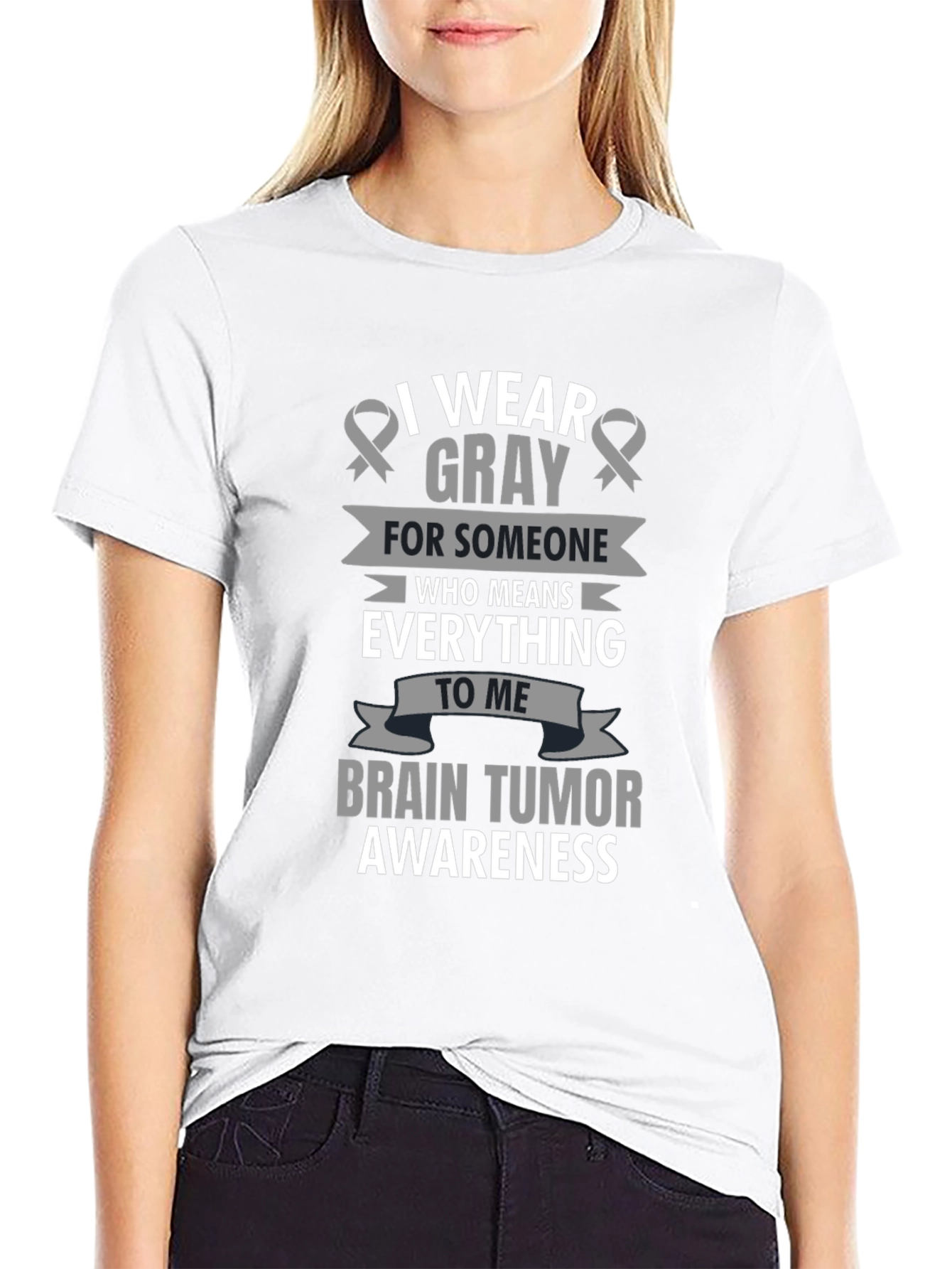 Gray Ribbon Brain Tumor Awareness T-Shirt