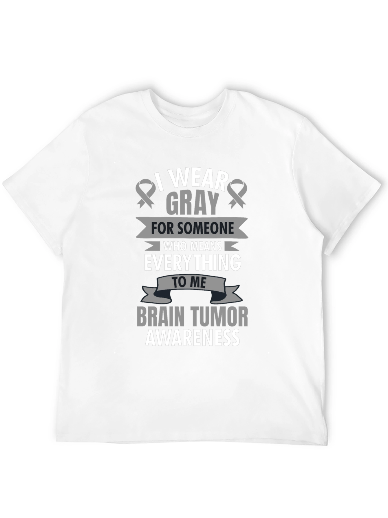Gray Ribbon Brain Tumor Awareness T-Shirt