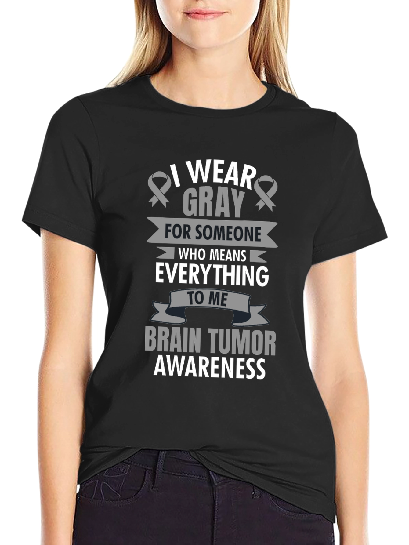 Gray Ribbon Brain Tumor Awareness T-Shirt