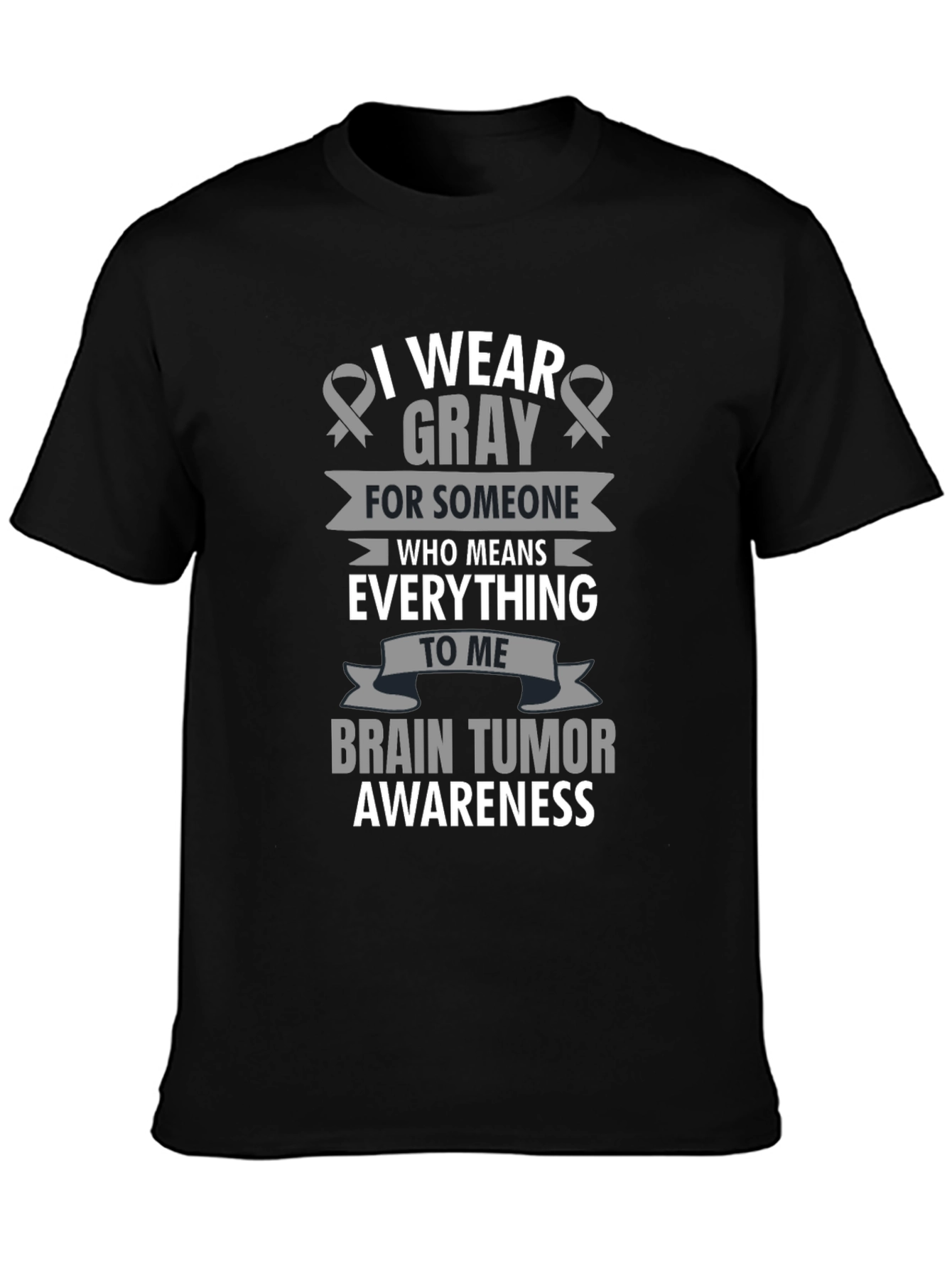 Gray Ribbon Brain Tumor Awareness T-Shirt