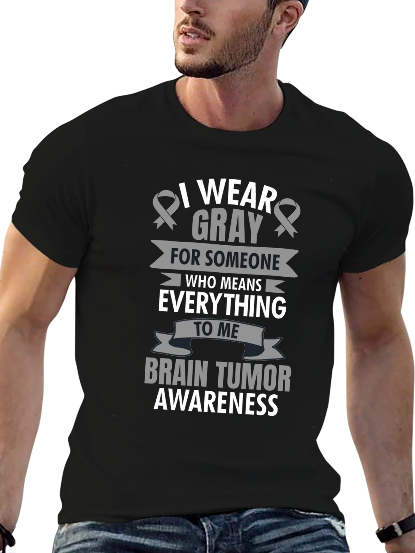 Gray Ribbon Brain Tumor Awareness T-Shirt