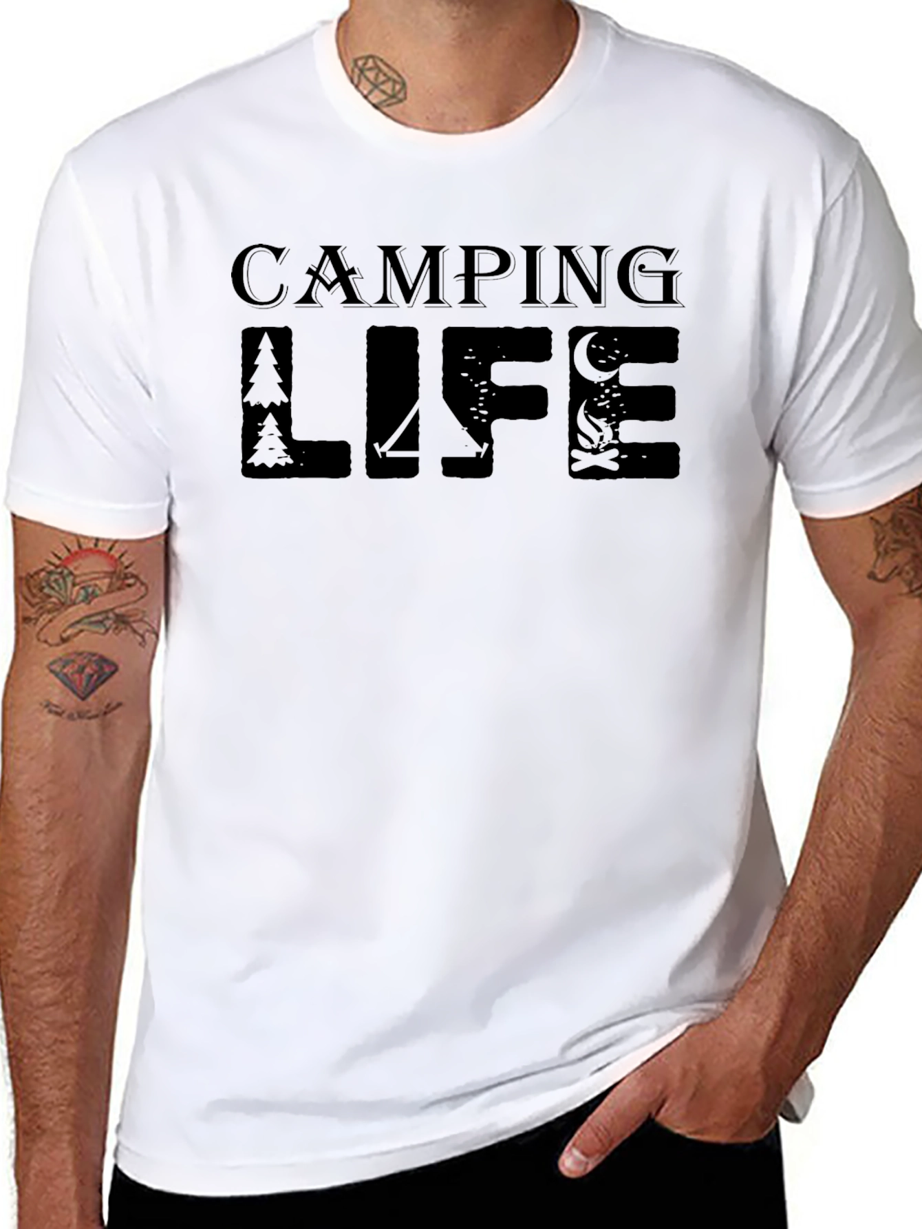 Camping Life T-Shirt - Black Graphic Tee