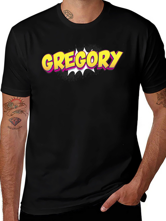 Gregory Comic Style T-Shirt - Black