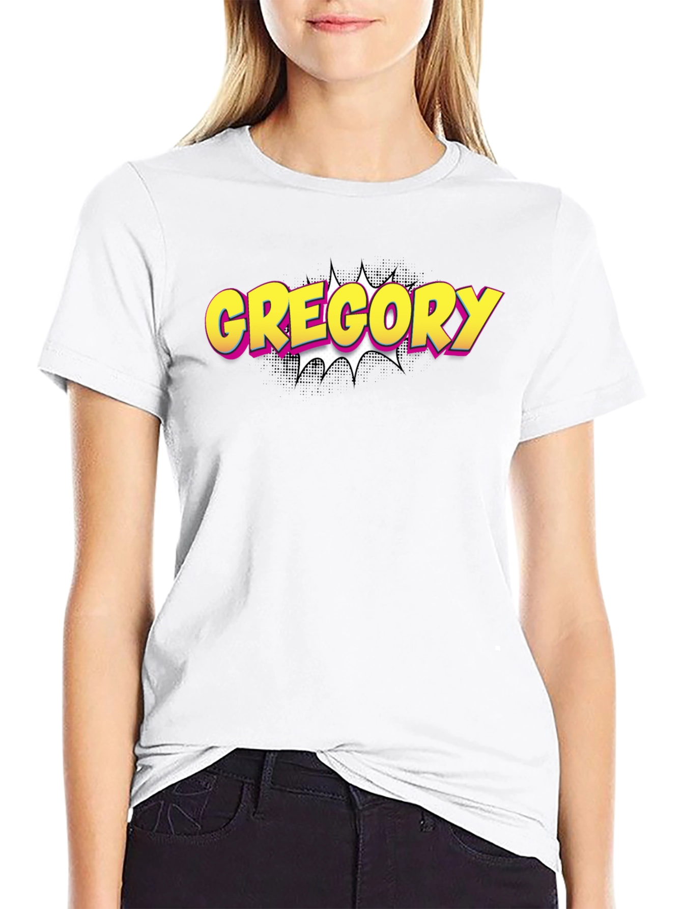 Gregory Comic Style T-Shirt - Black