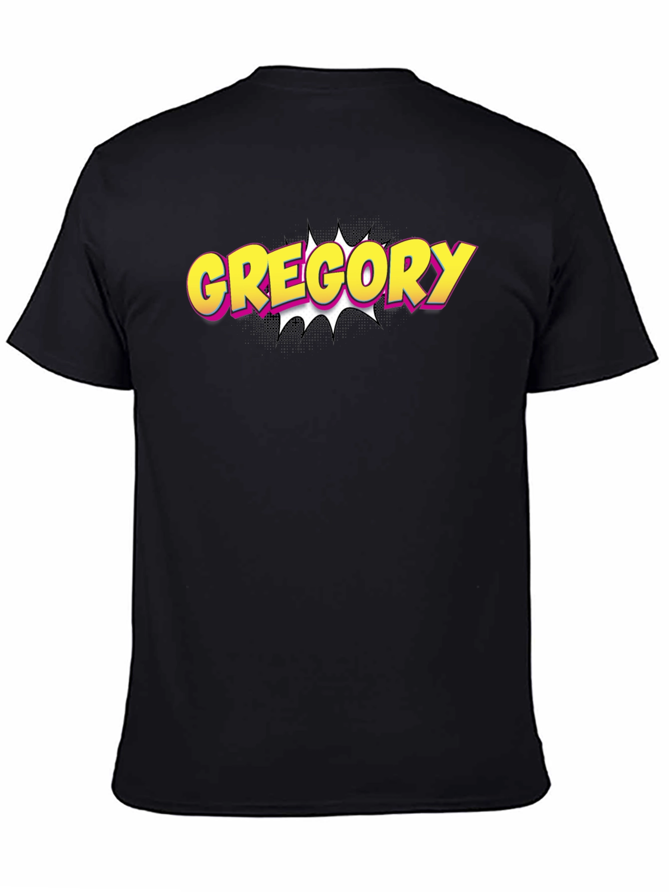 Gregory Comic Style T-Shirt - Black