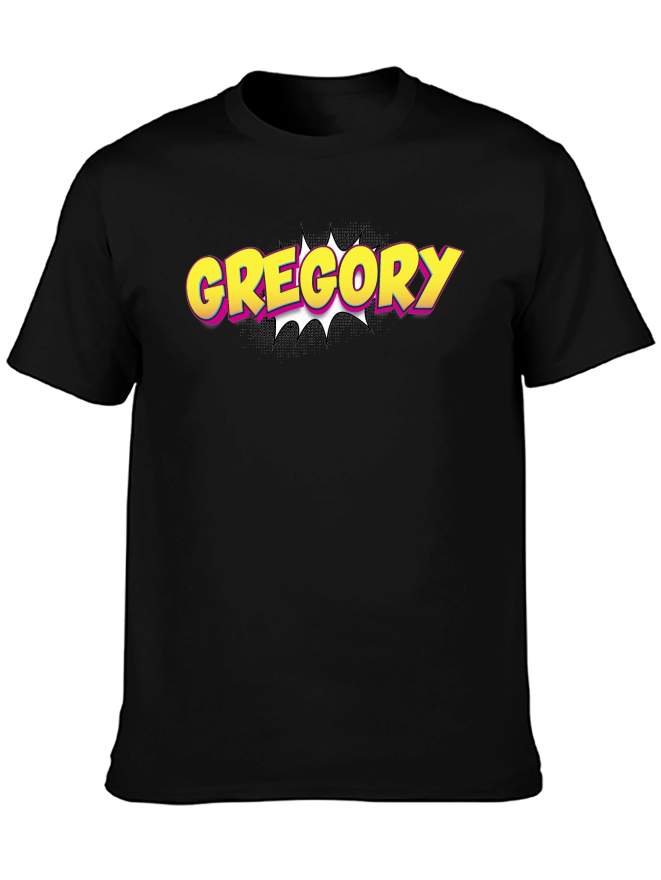 Gregory Comic Style T-Shirt - Black