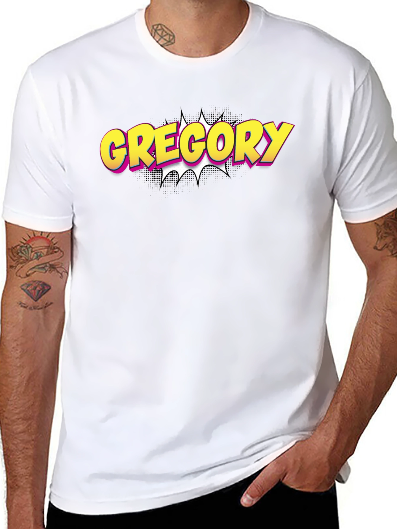 Gregory Comic Style T-Shirt - Black