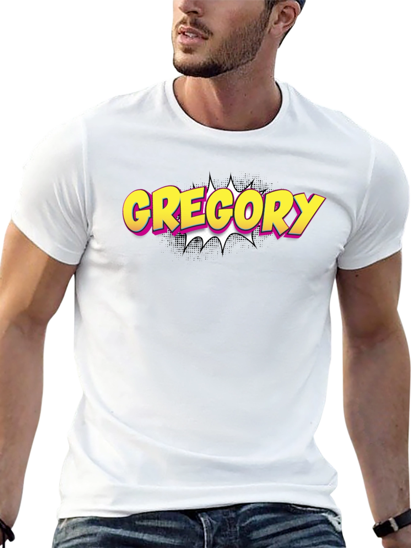 Gregory Comic Style T-Shirt - Black