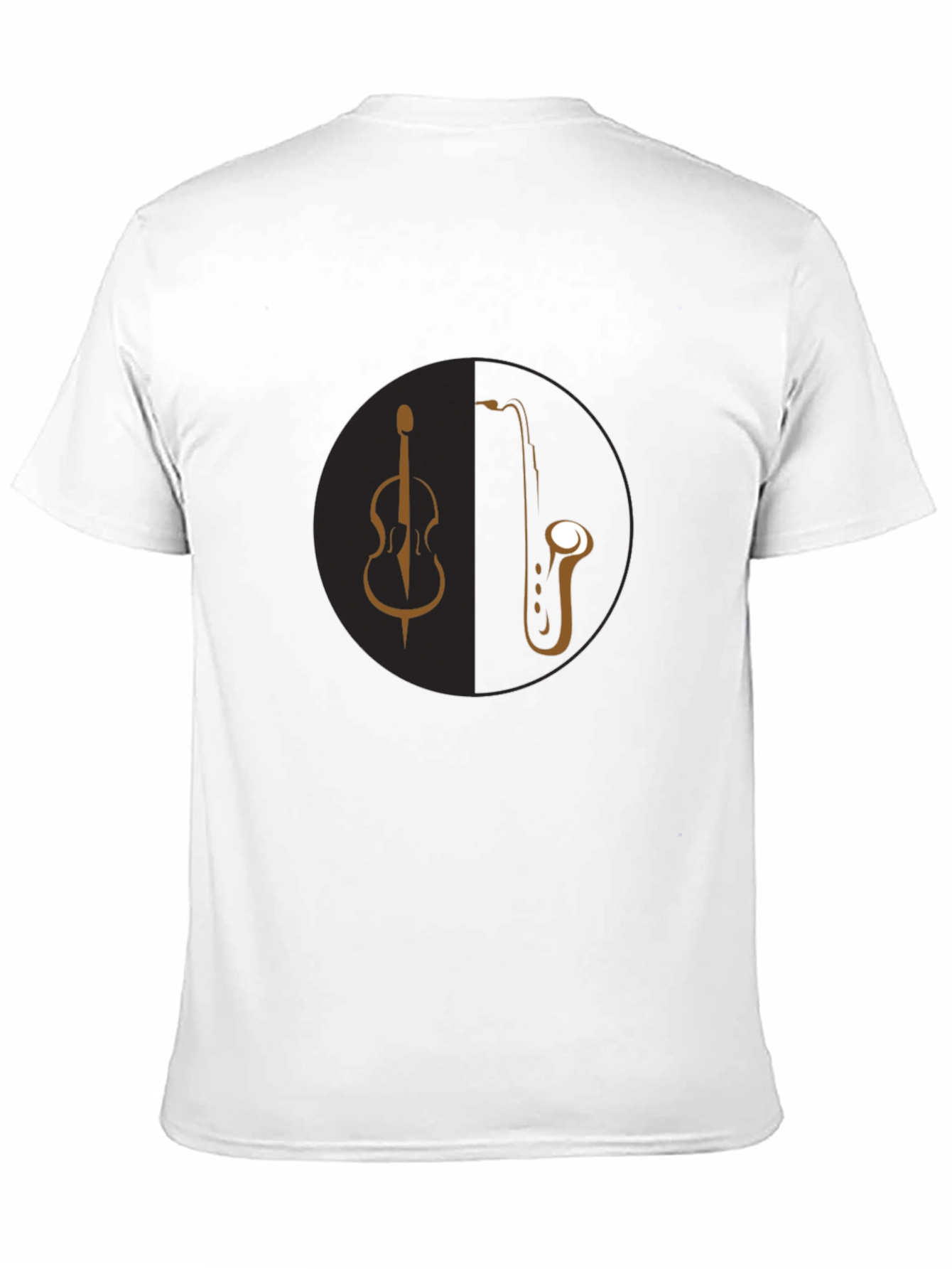 Music Lovers Tee: Bass & Saxophone Black T-Shirt
