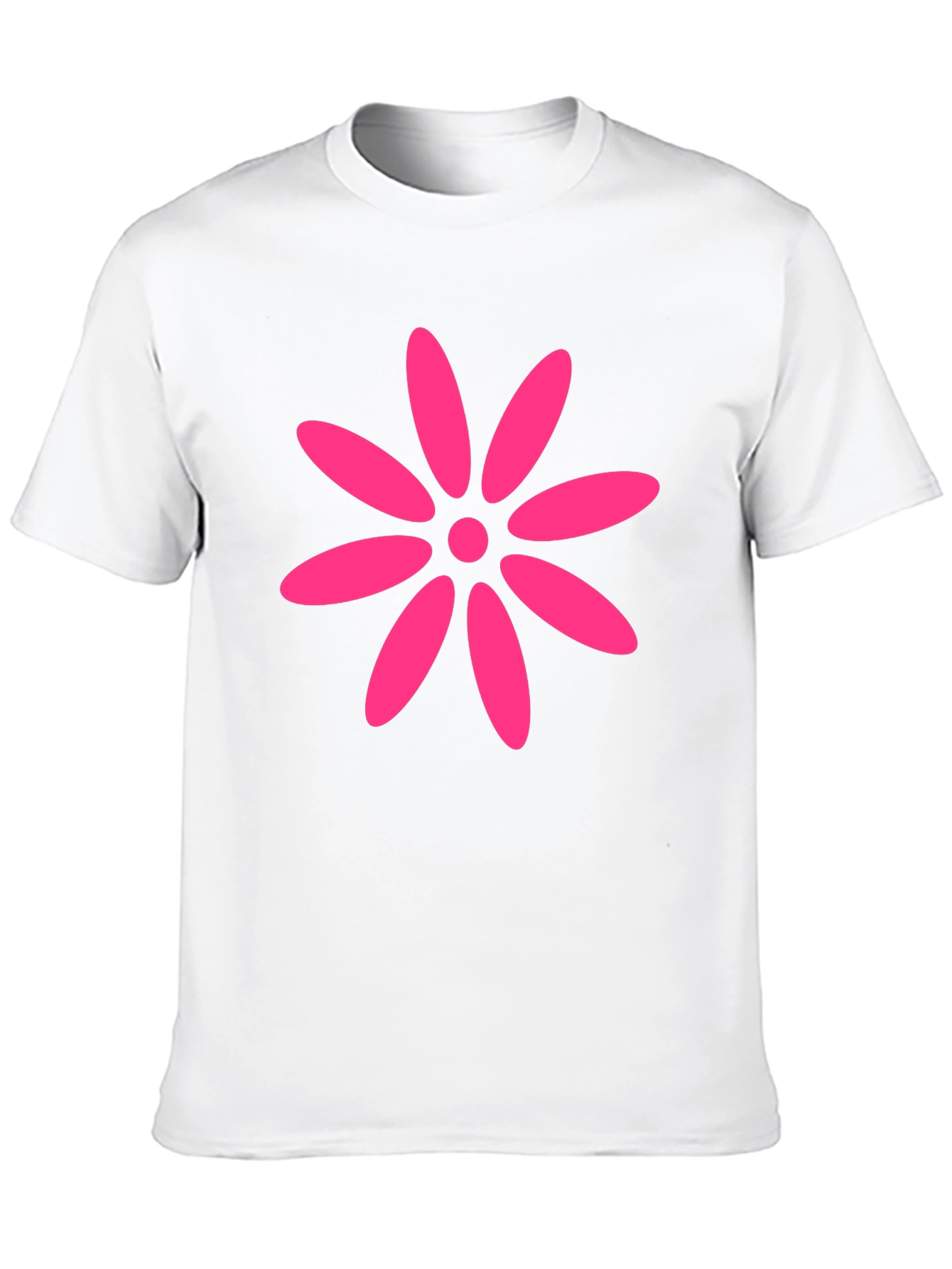 Black T-Shirt with Pink Flower Graphic