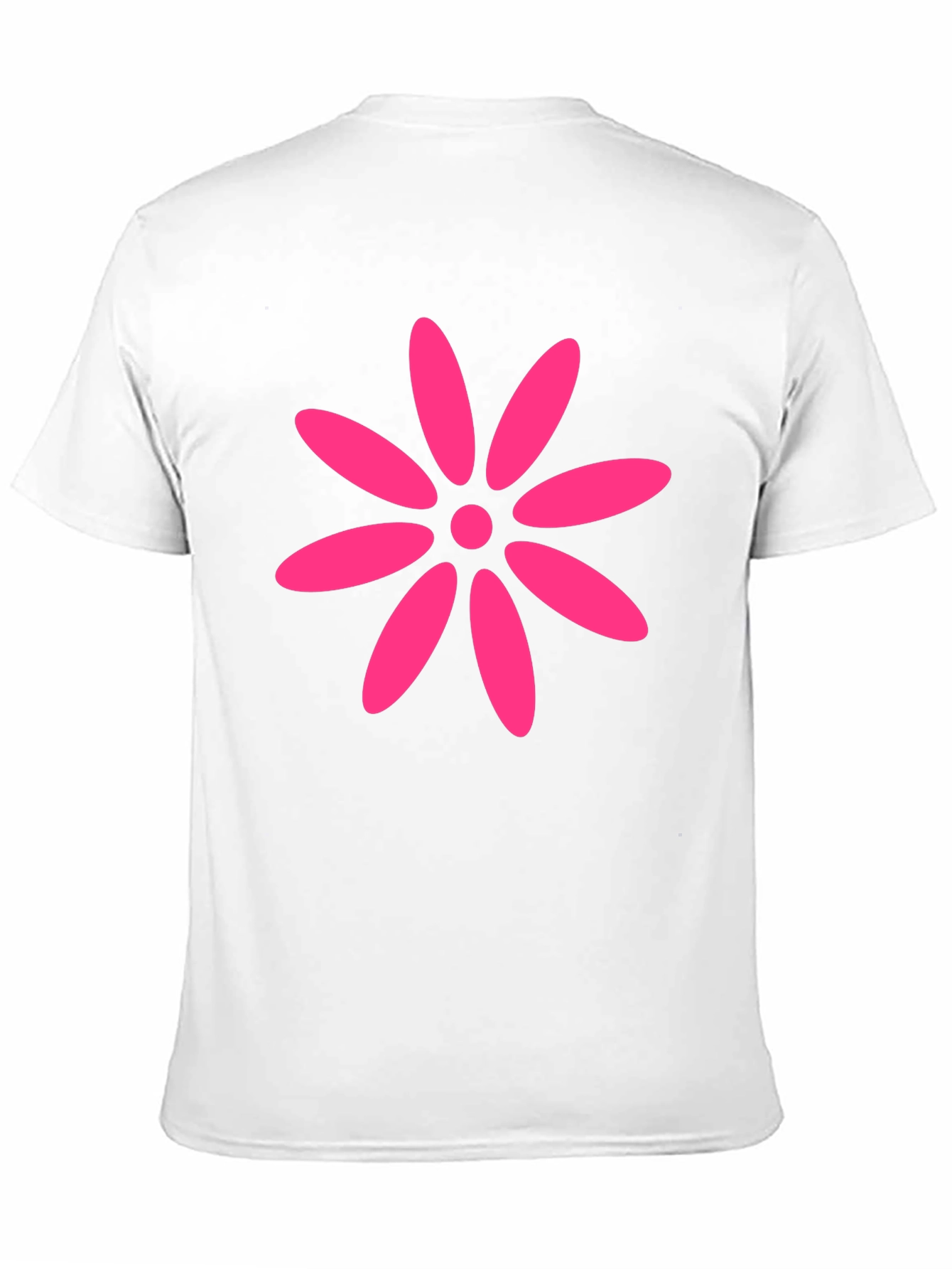 Black T-Shirt with Pink Flower Graphic