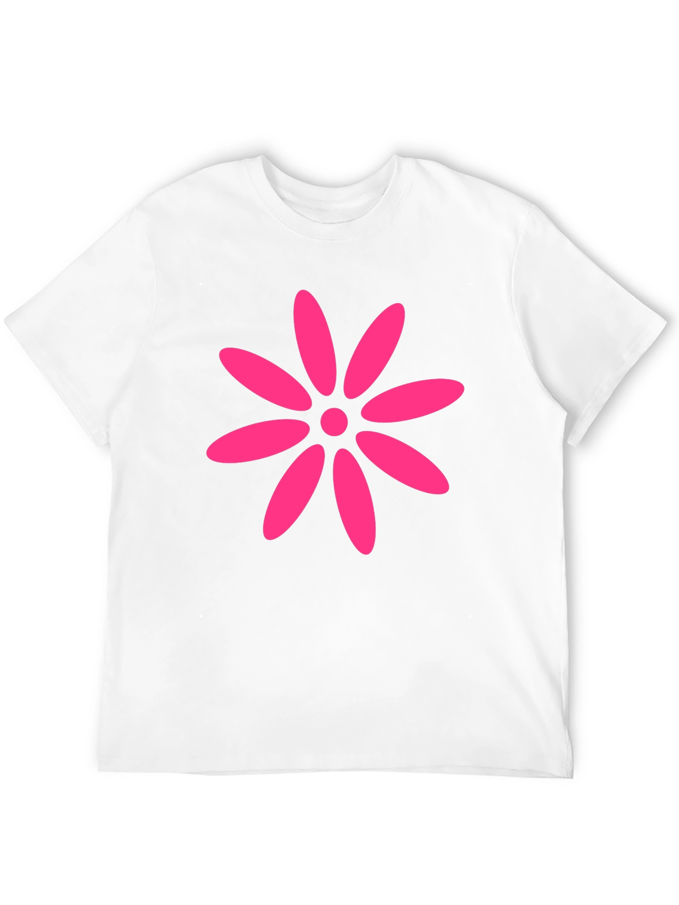 Black T-Shirt with Pink Flower Graphic