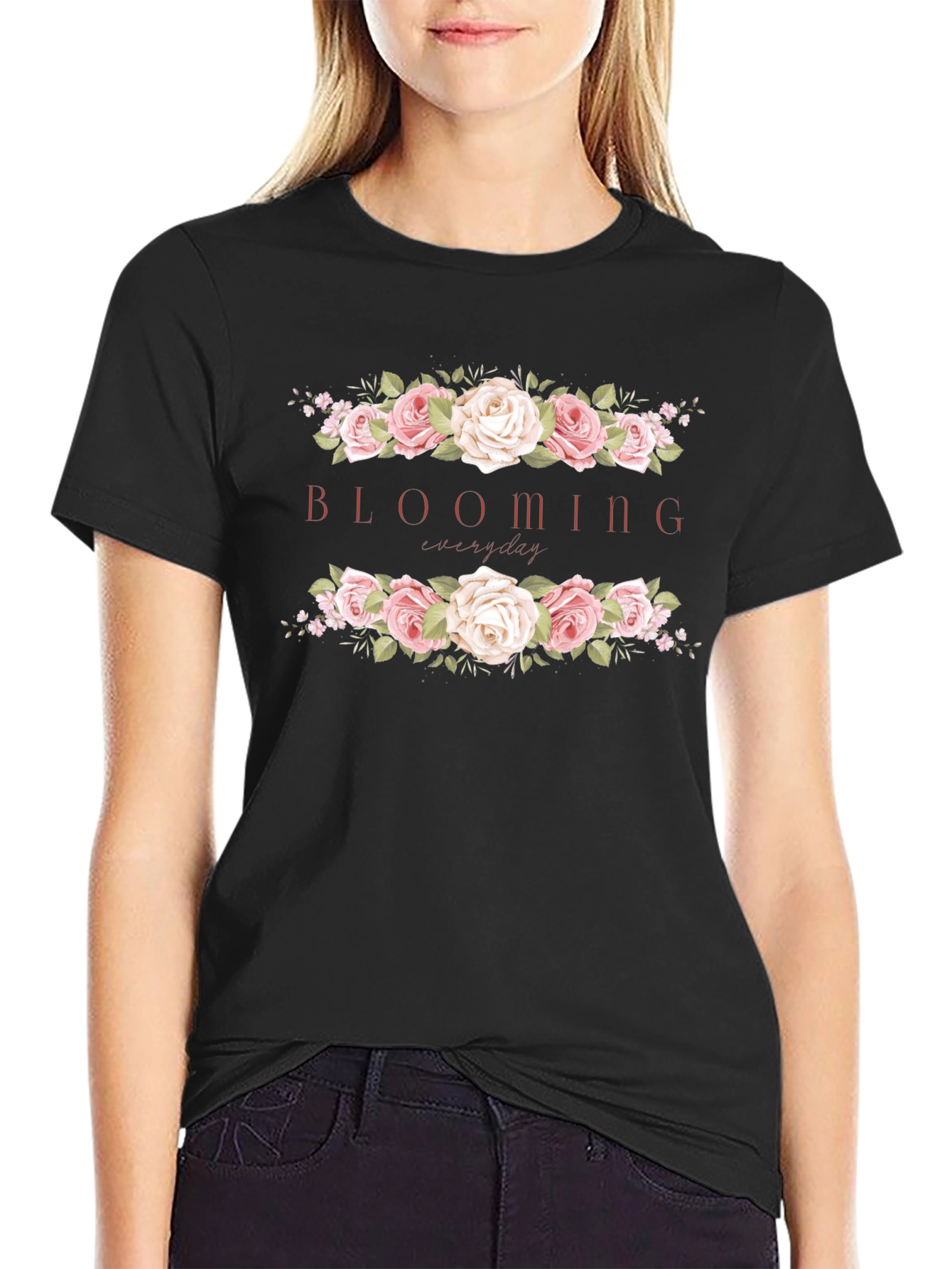 Blooming Everyday Graphic Tee - Stylish Floral Design