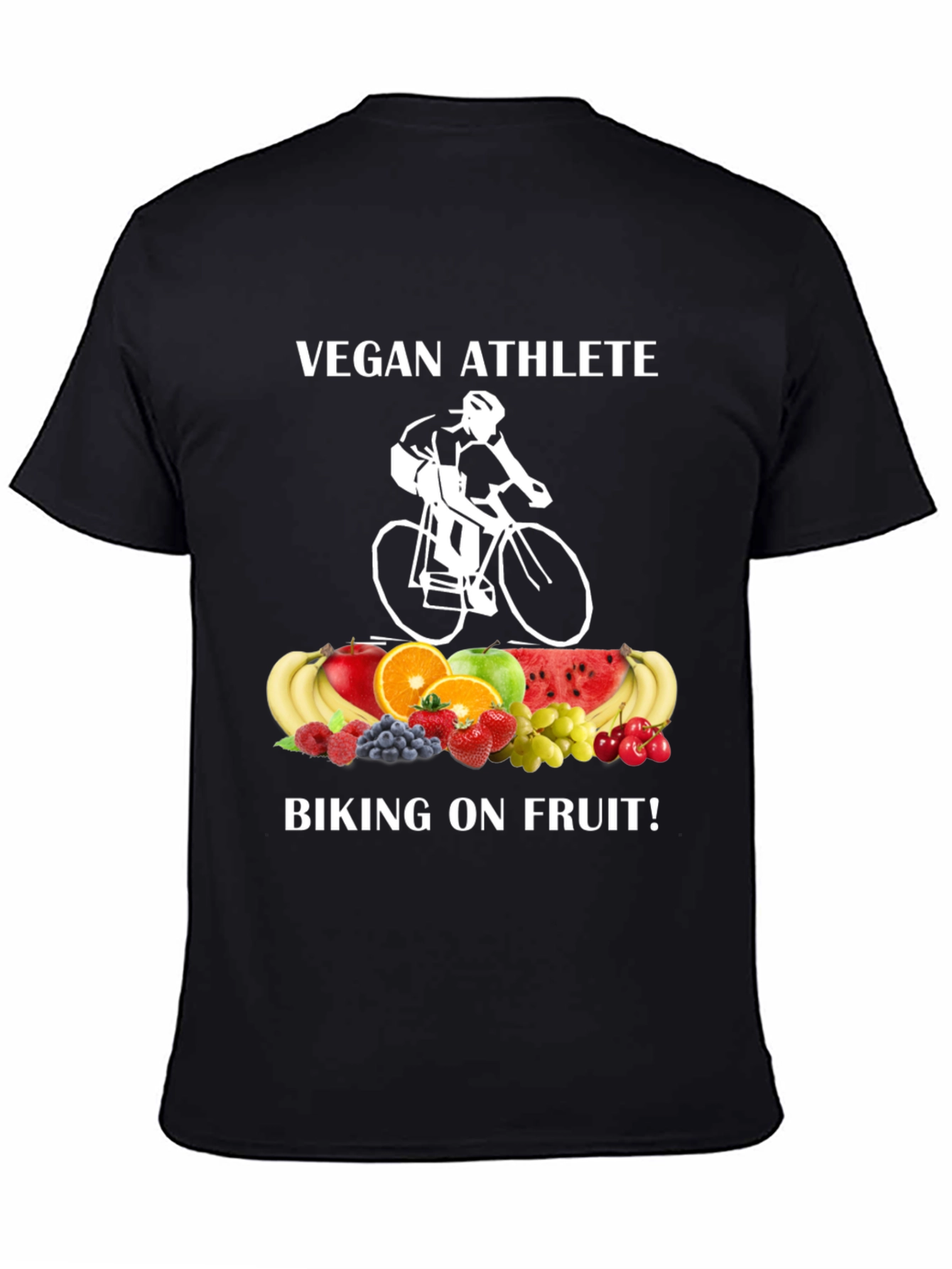 Vegan Athlete Biking On Fruit T-Shirt