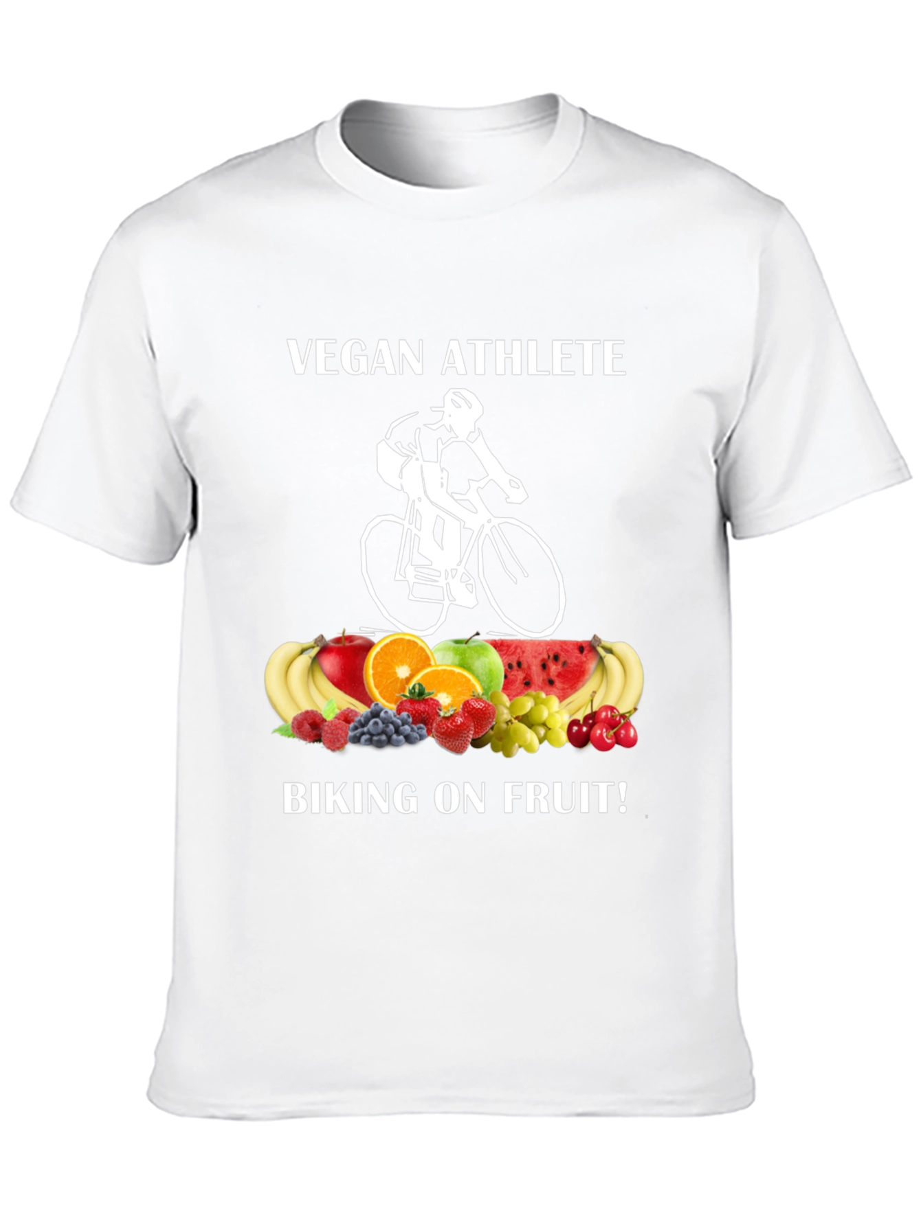 Vegan Athlete Biking On Fruit T-Shirt