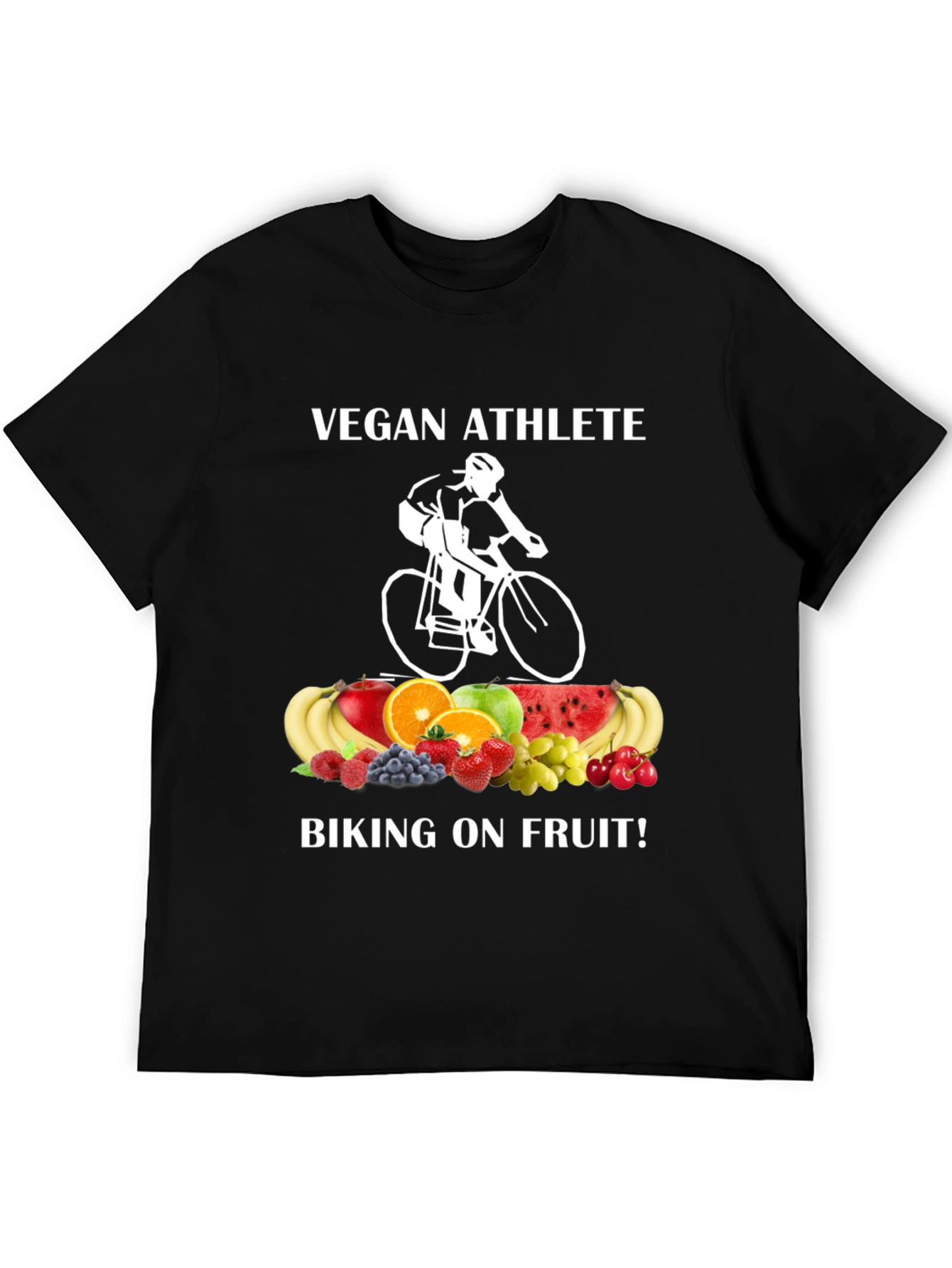Vegan Athlete Biking On Fruit T-Shirt