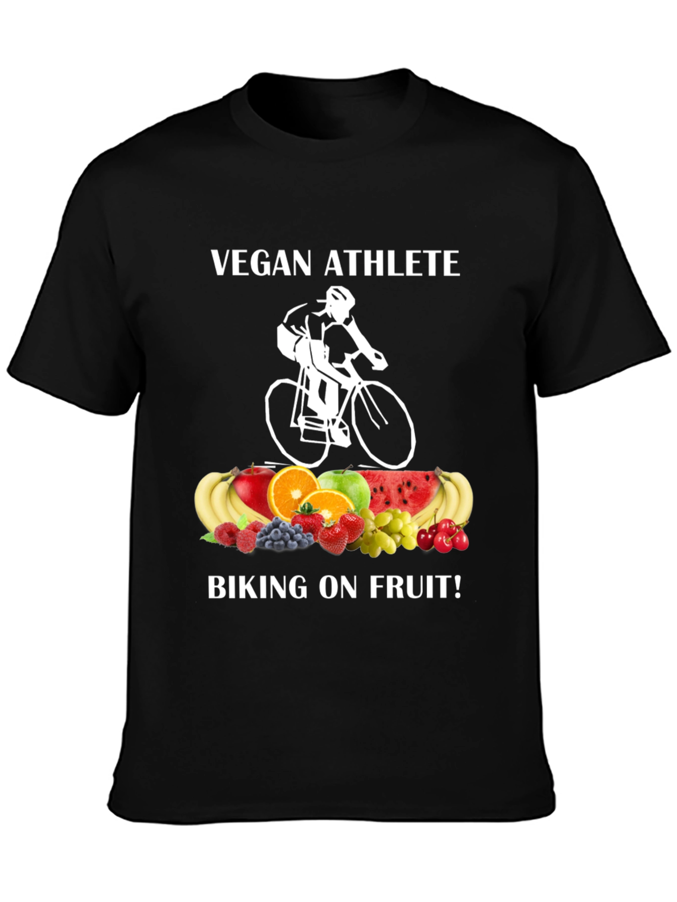 Vegan Athlete Biking On Fruit T-Shirt