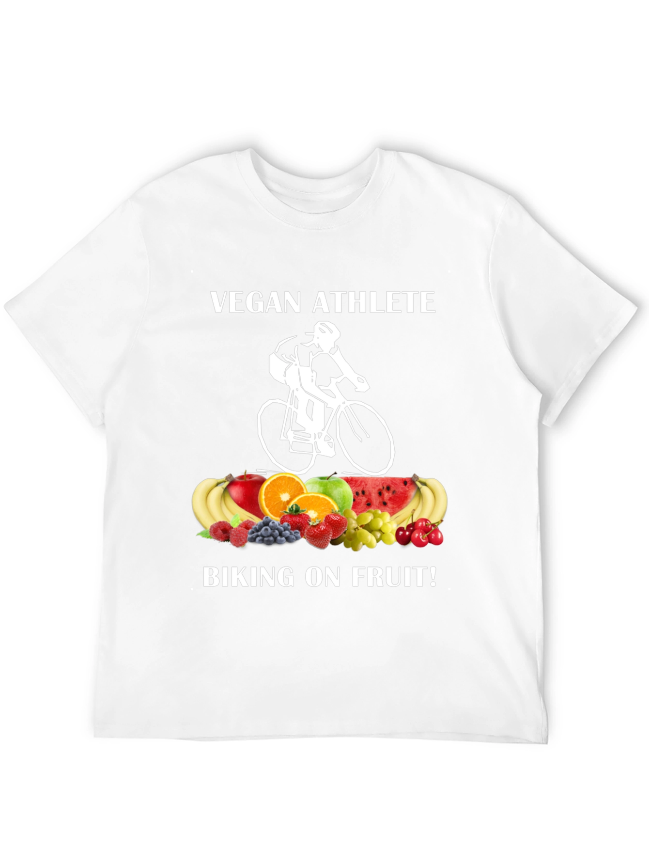 Vegan Athlete Biking On Fruit T-Shirt