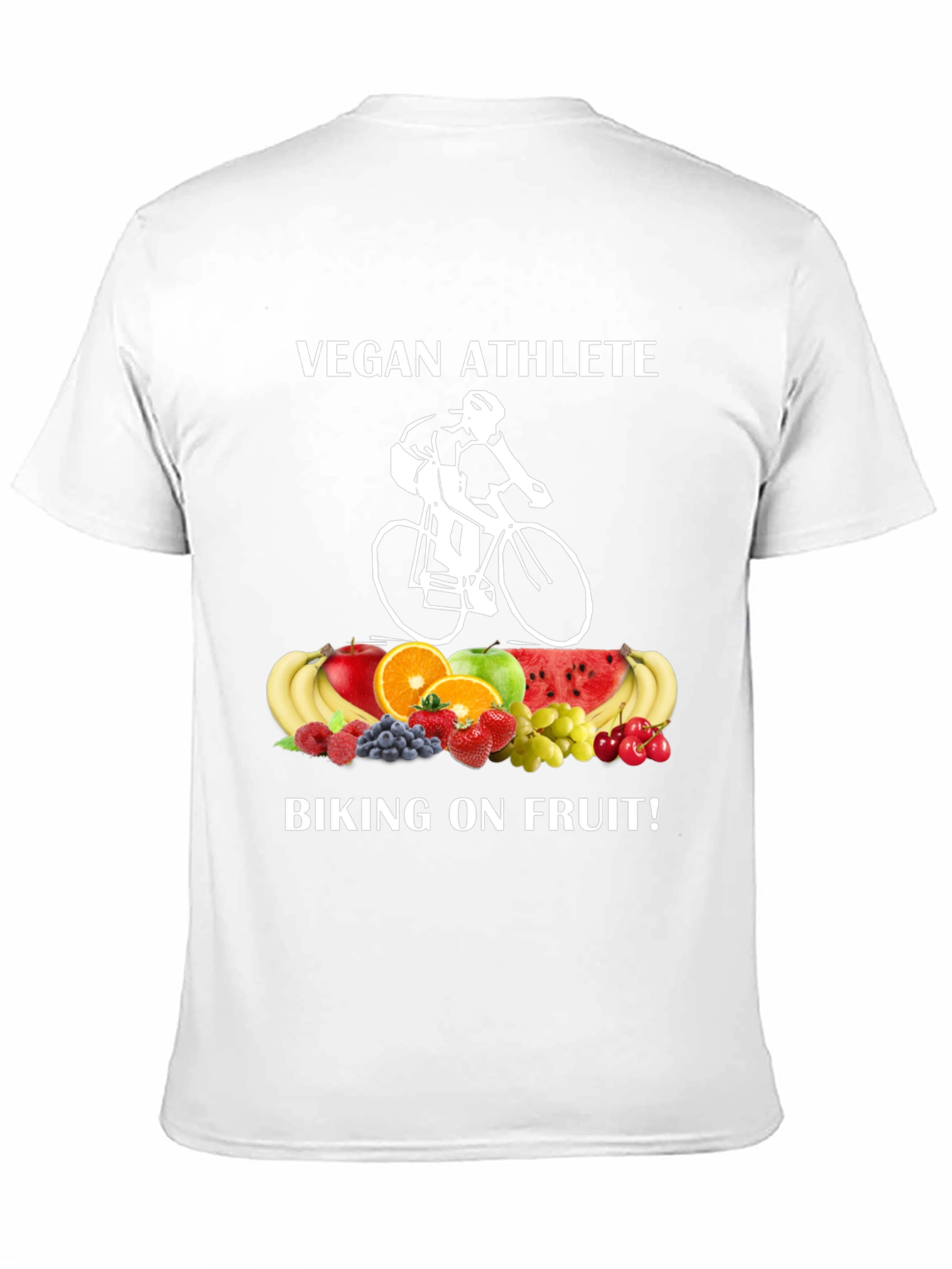 Vegan Athlete Biking On Fruit T-Shirt