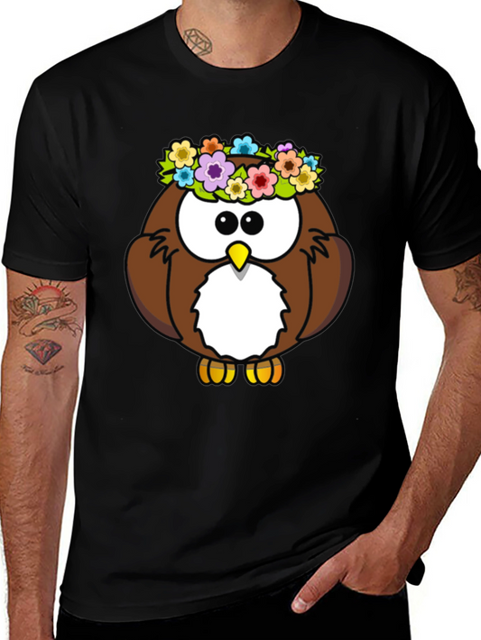 Owl Flower Crown Graphic T-Shirt