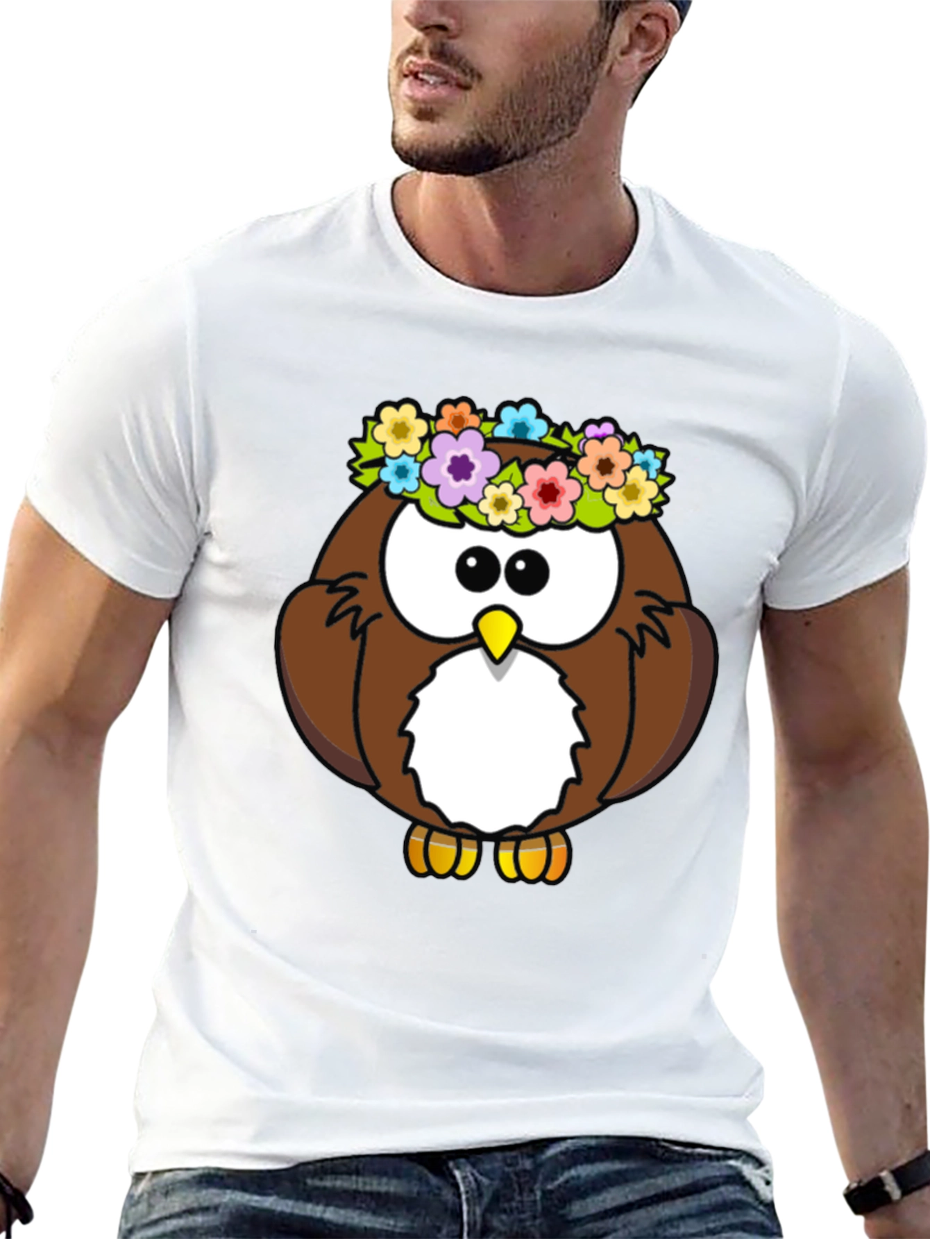 Owl Flower Crown Graphic T-Shirt