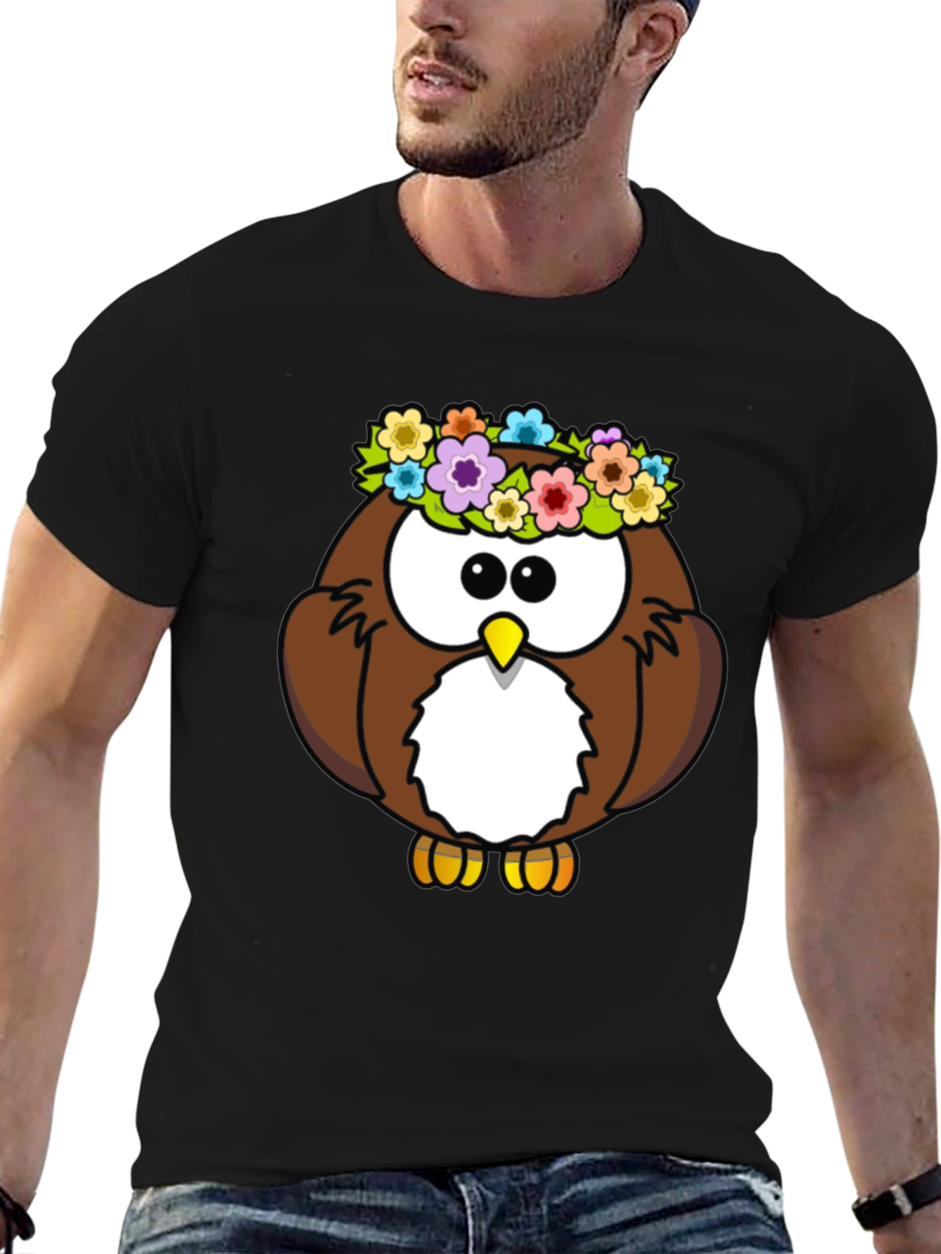 Owl Flower Crown Graphic T-Shirt