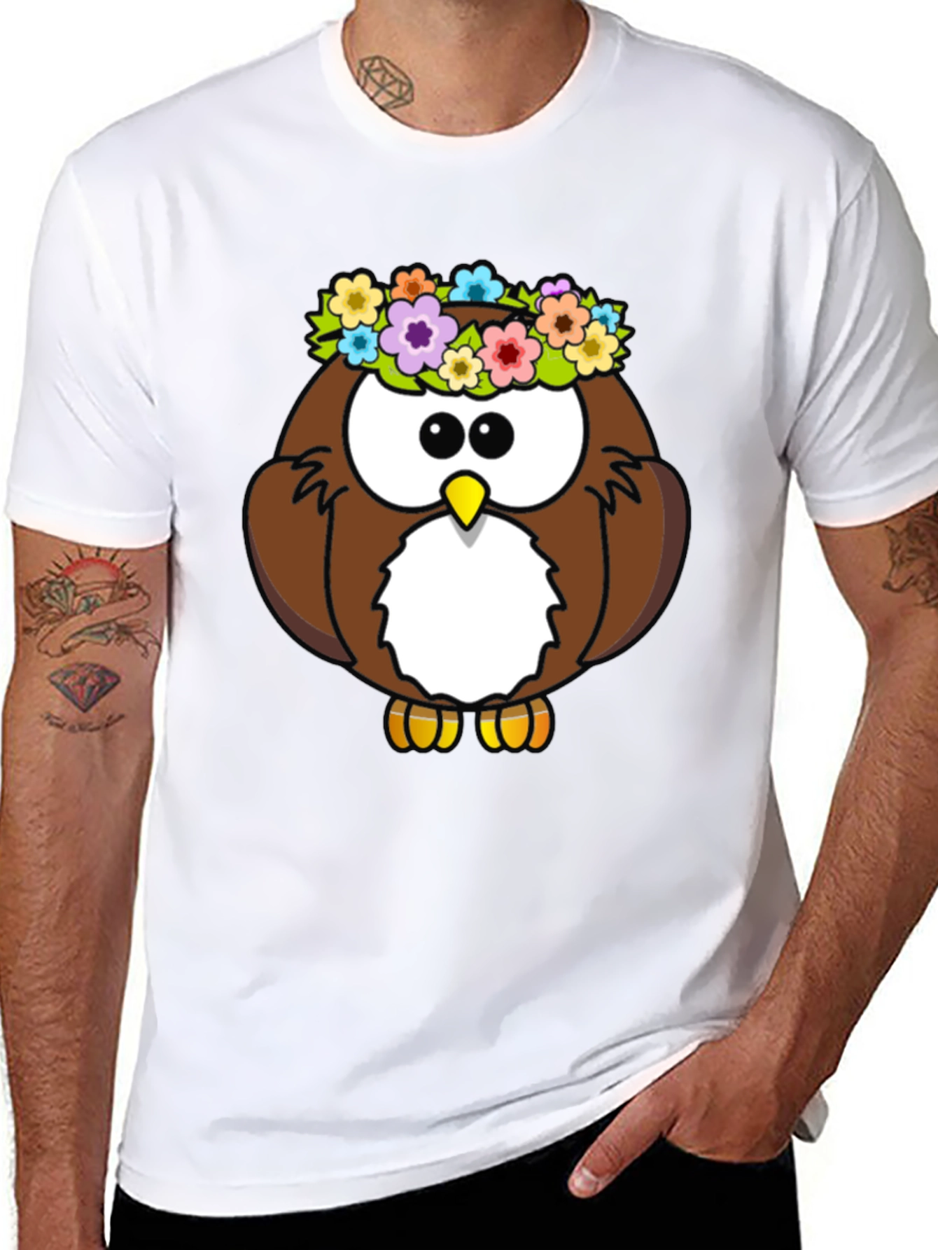 Owl Flower Crown Graphic T-Shirt