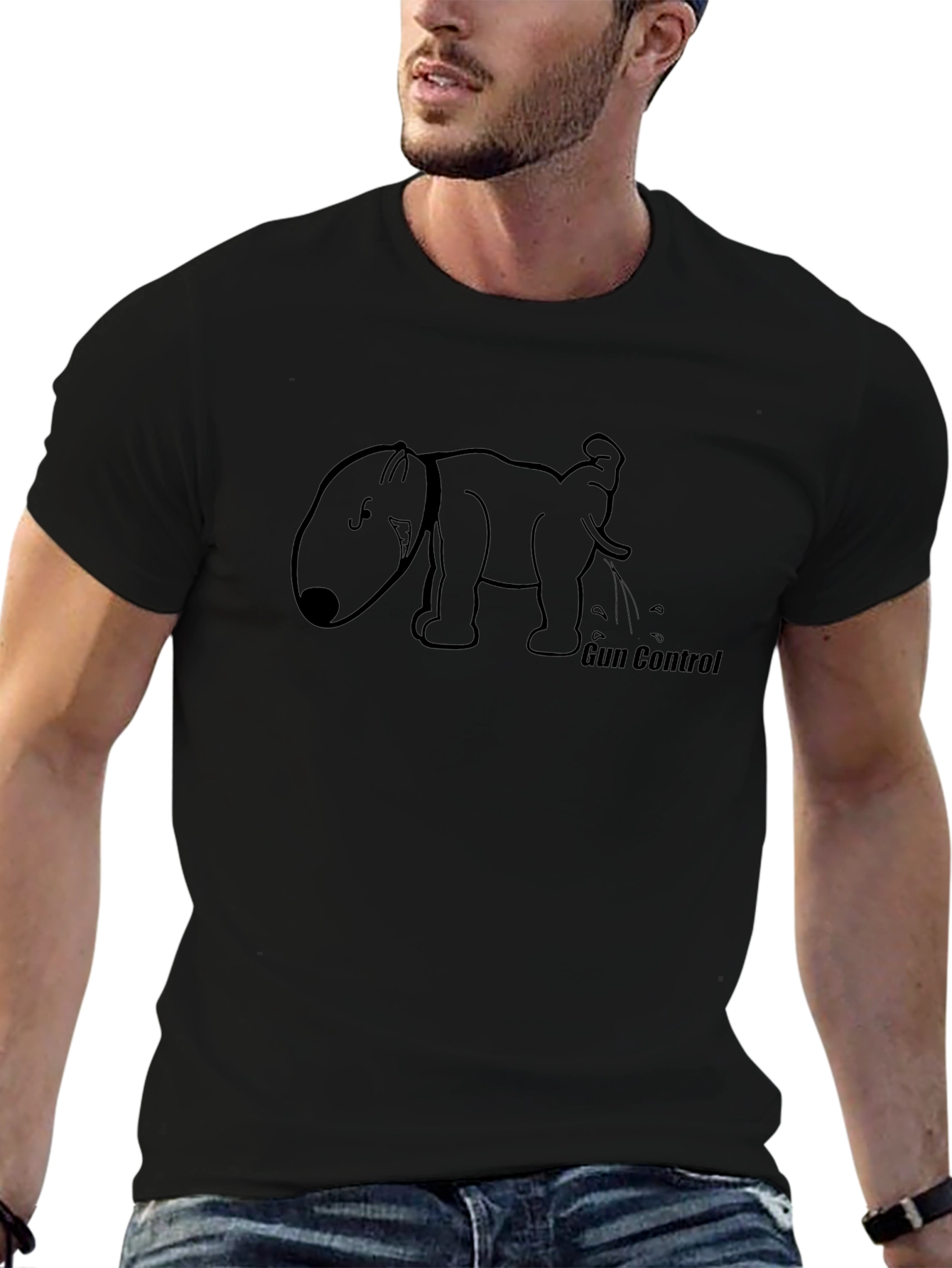 Gun Control Humor T-Shirt - Dog Pissing Design