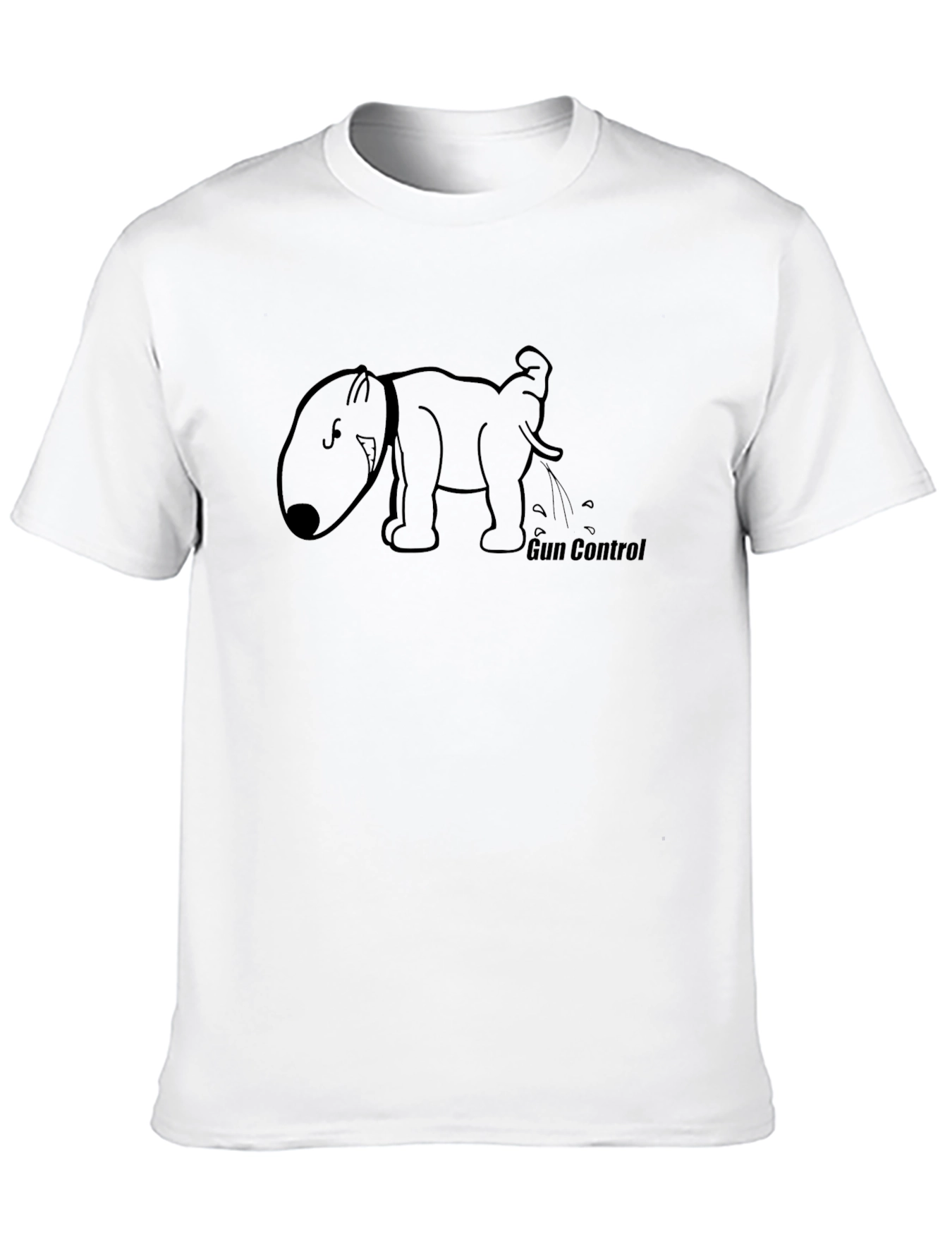 Gun Control Humor T-Shirt - Dog Pissing Design