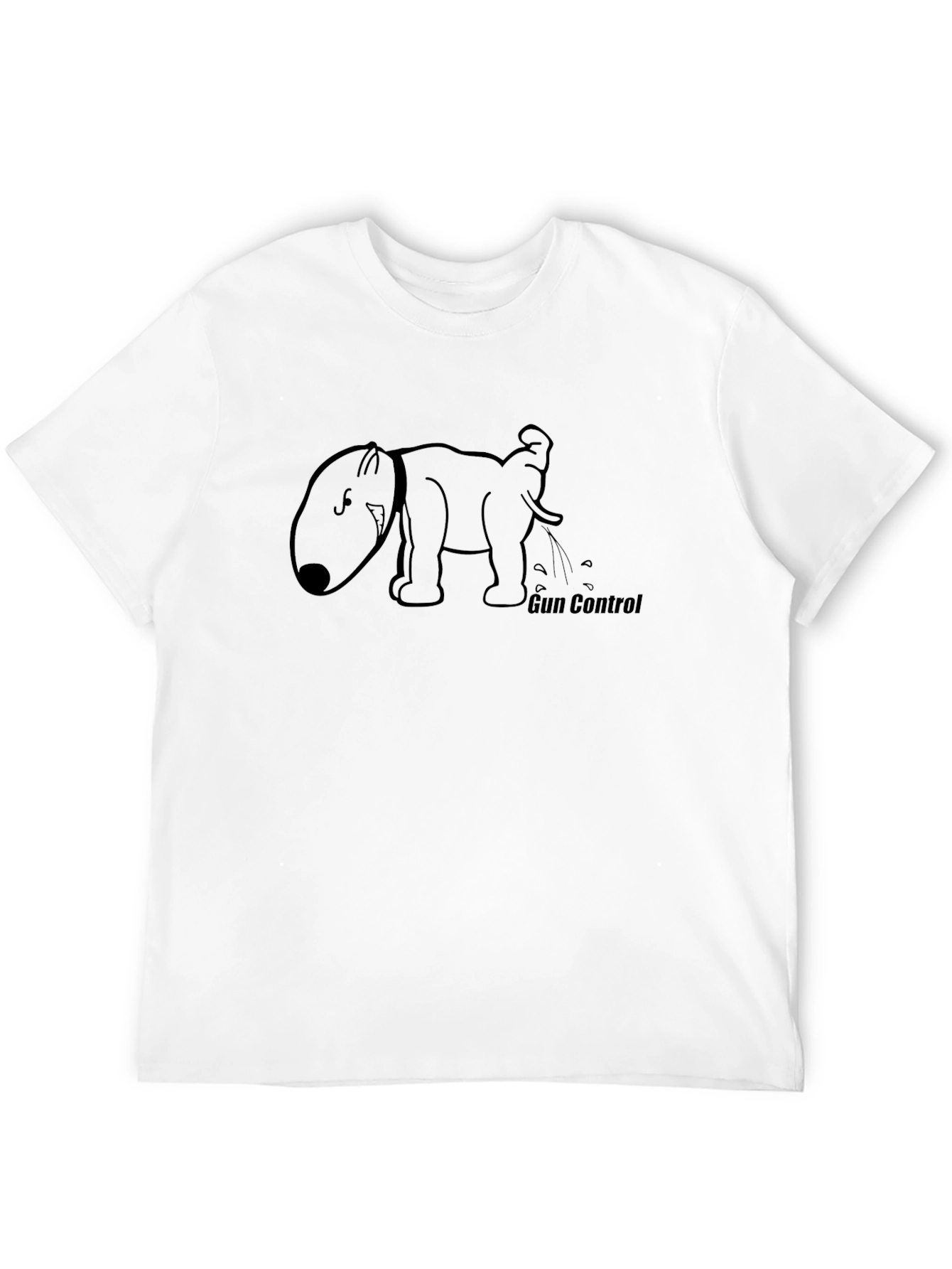 Gun Control Humor T-Shirt - Dog Pissing Design