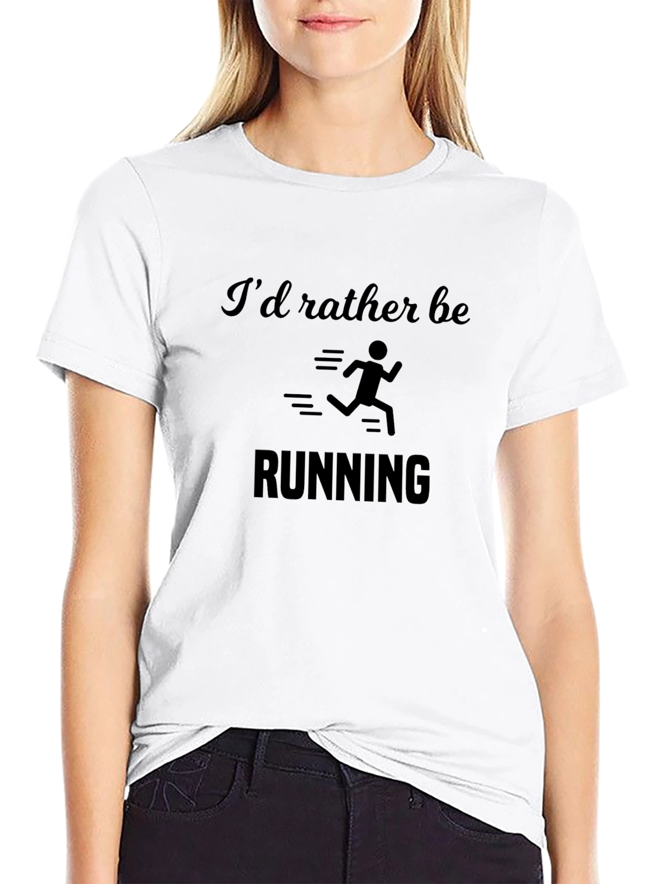 Id Rather Be Running Black T-Shirt