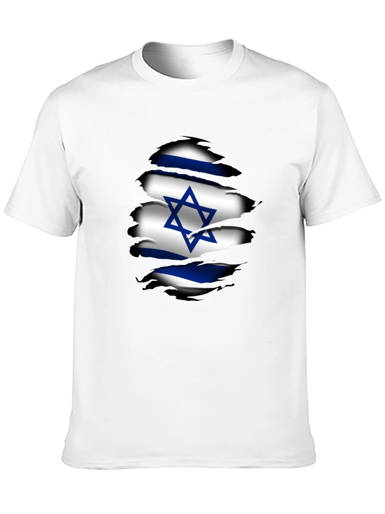 Israel Flag Ripped Graphic T-Shirt - Black