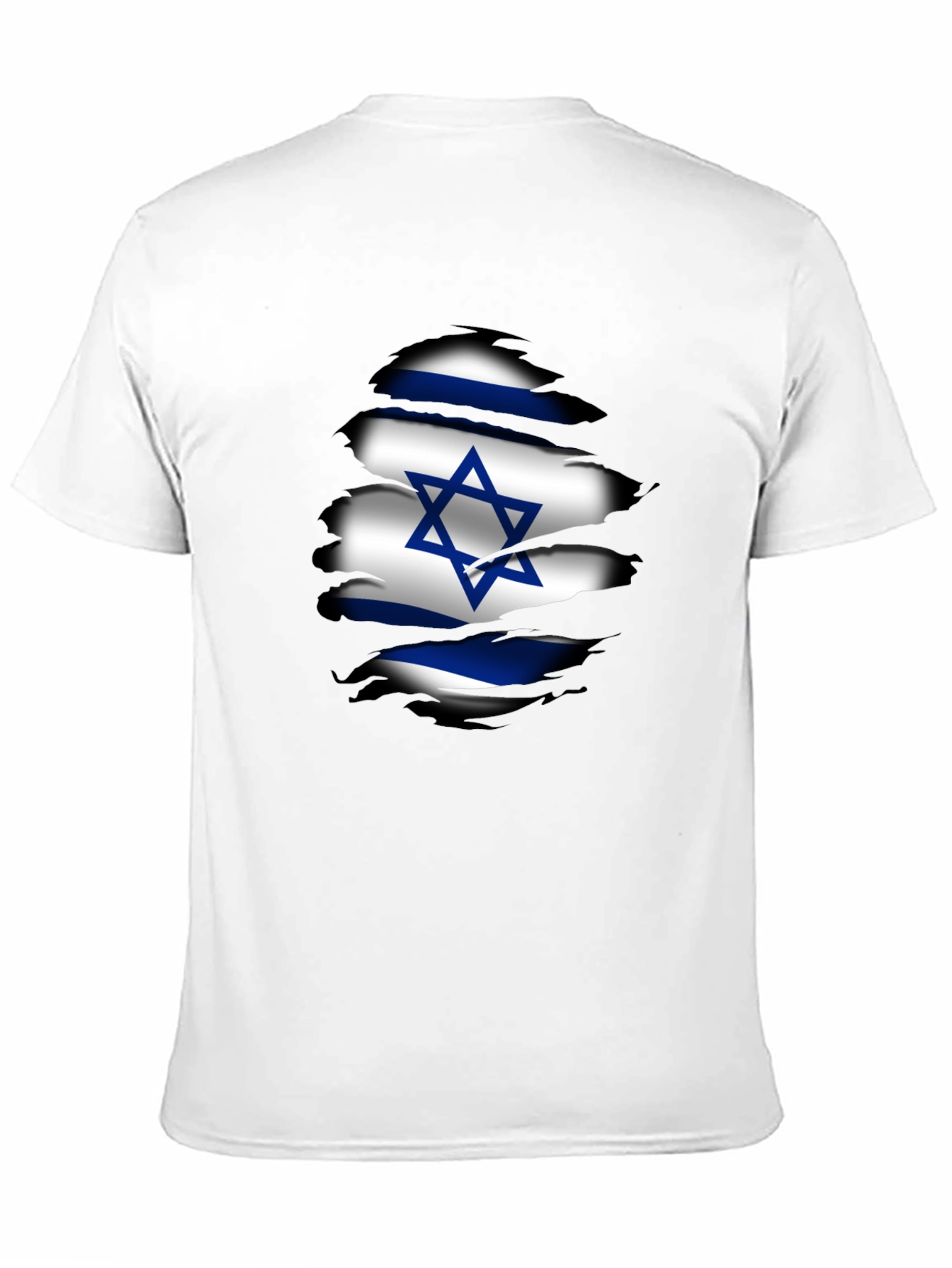 Israel Flag Ripped Graphic T-Shirt - Black