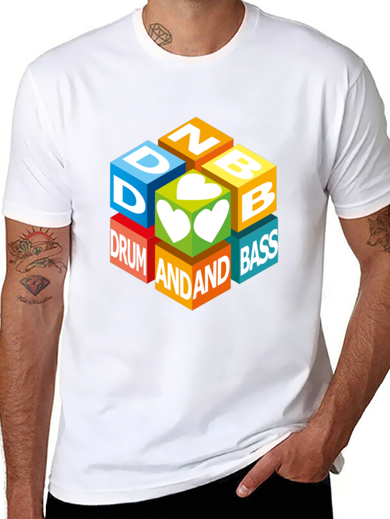 Drum and Bass Cube Graphic T-Shirt