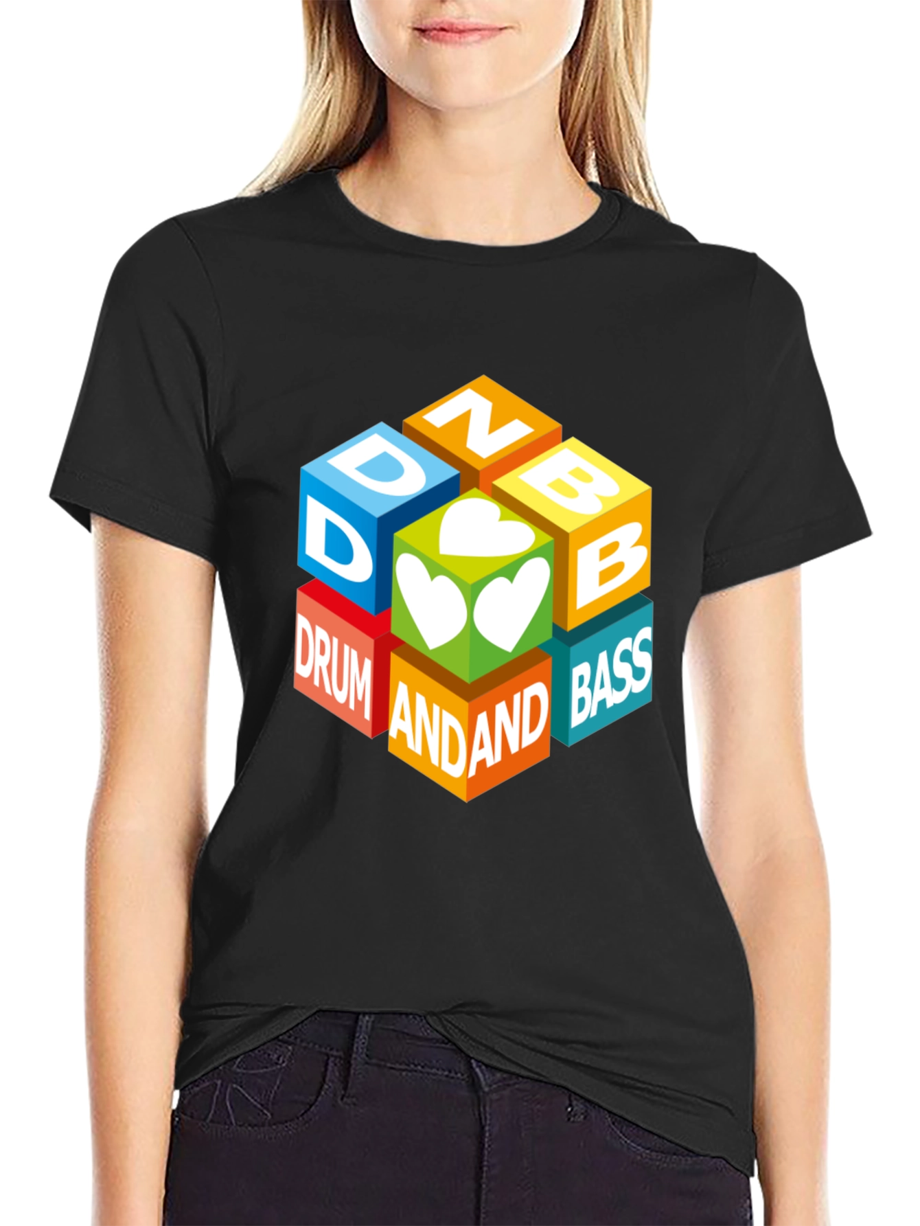 Drum and Bass Cube Graphic T-Shirt