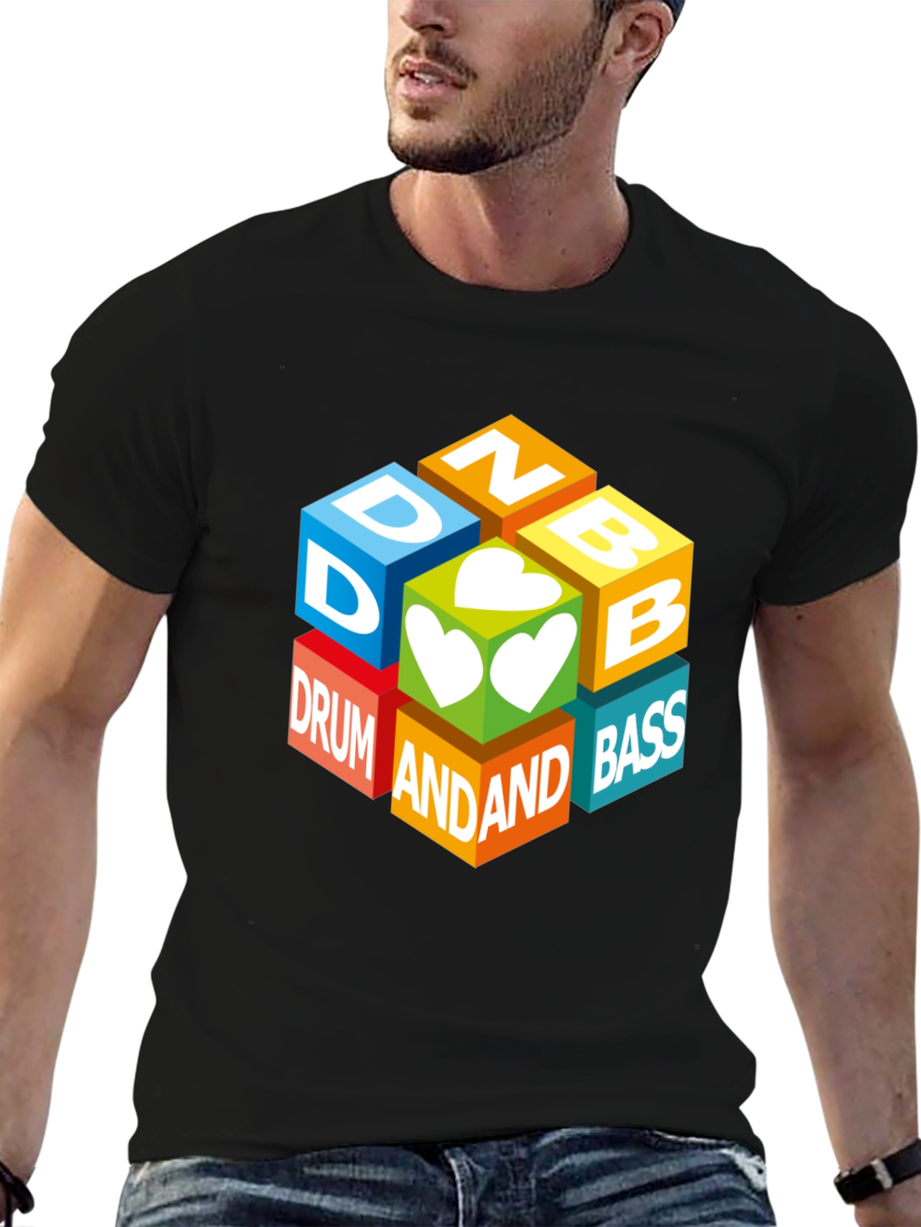 Drum and Bass Cube Graphic T-Shirt
